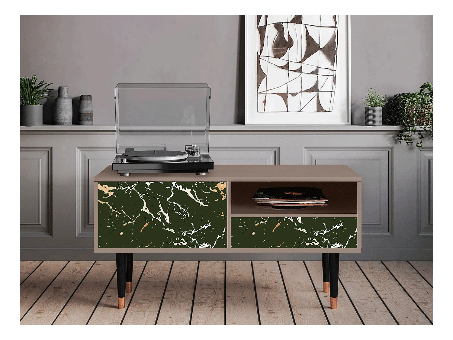 Mobile TV - 115х59х48 cm - T3 - Amazon Forest, Latte