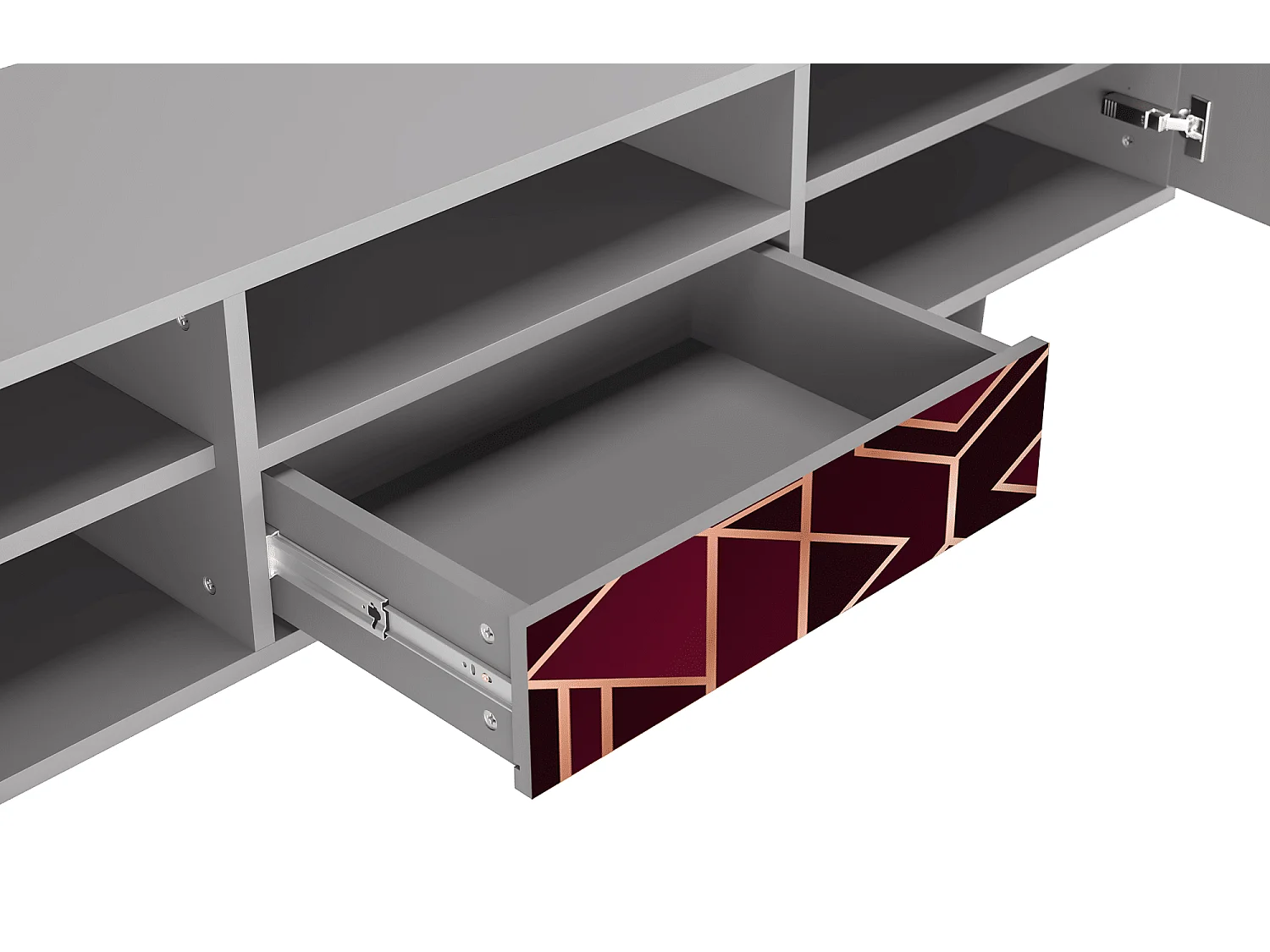 Meuble TV - 170х59х41 cm - T6 - Burgundy Jewelery, Gris