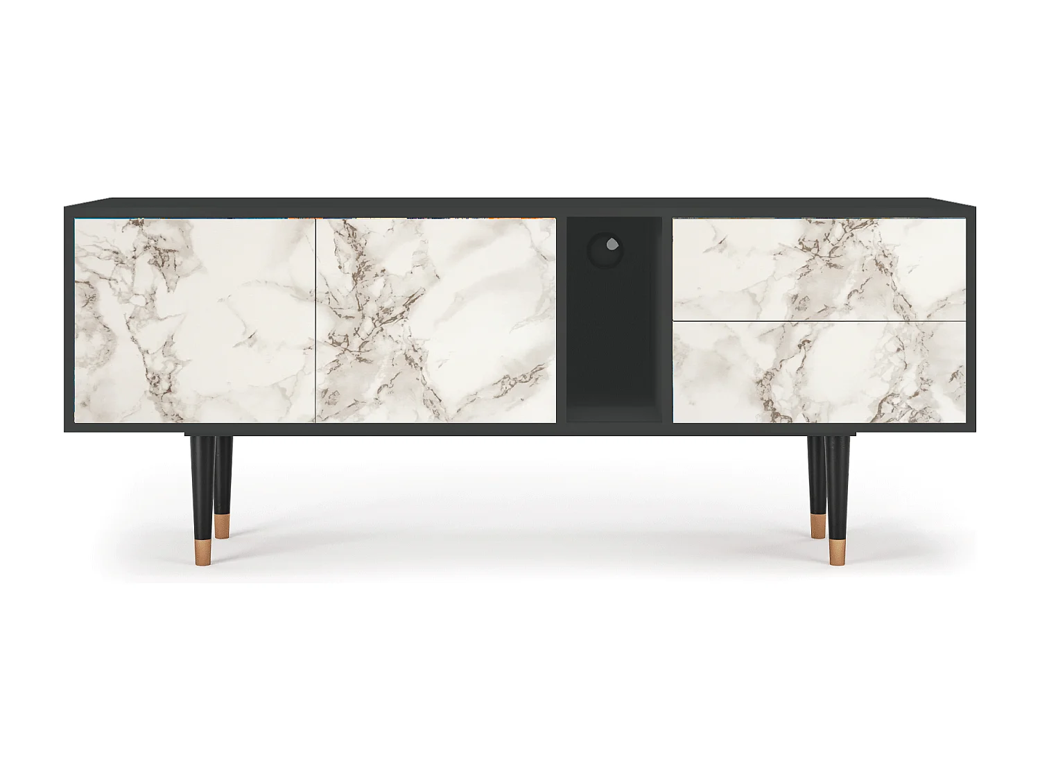 Meuble TV - 170х69х48 cm - T1 - Milk Marble, Anthracite