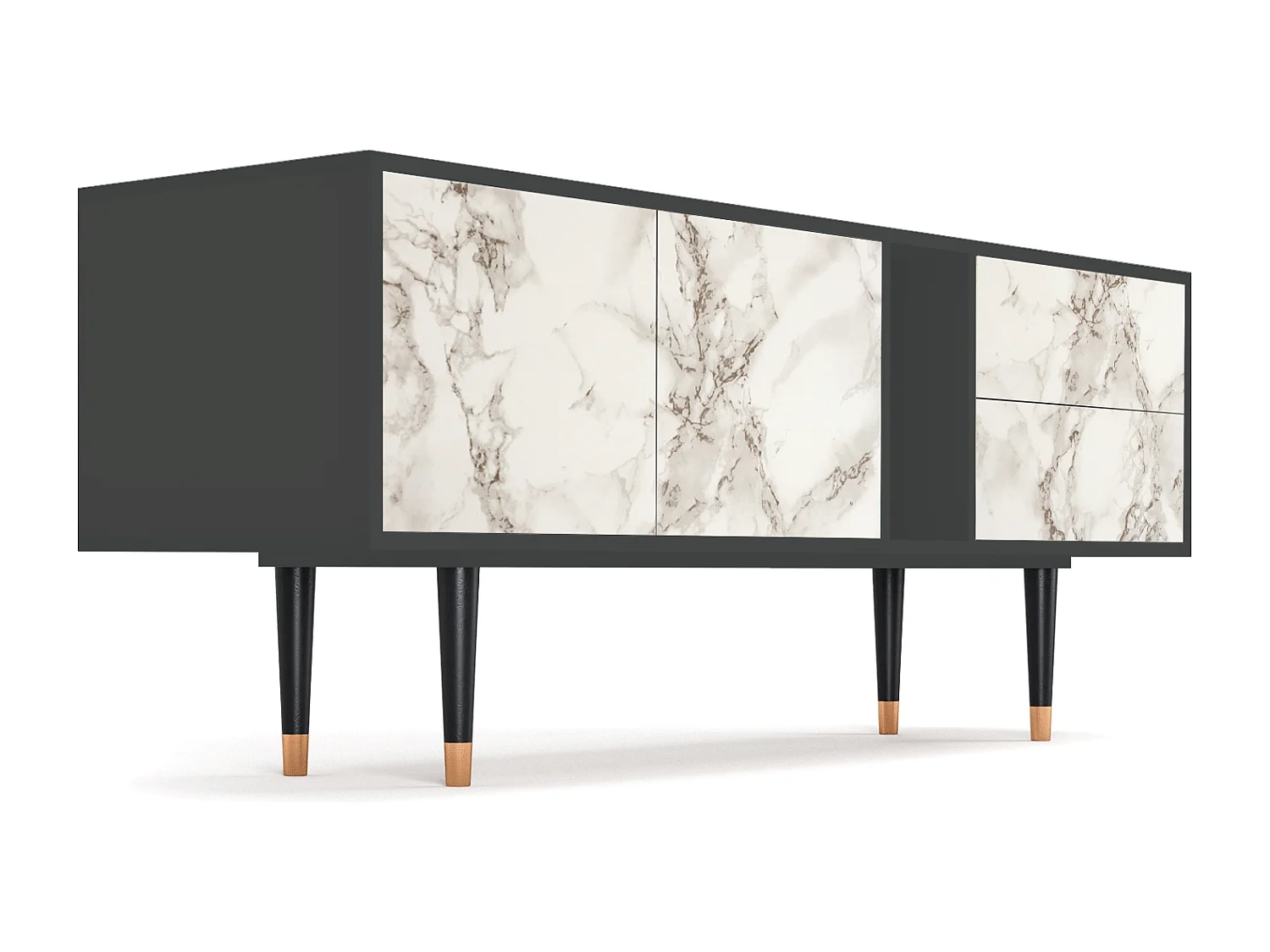 Meuble TV - 170х69х48 cm - T1 - Milk Marble, Anthracite