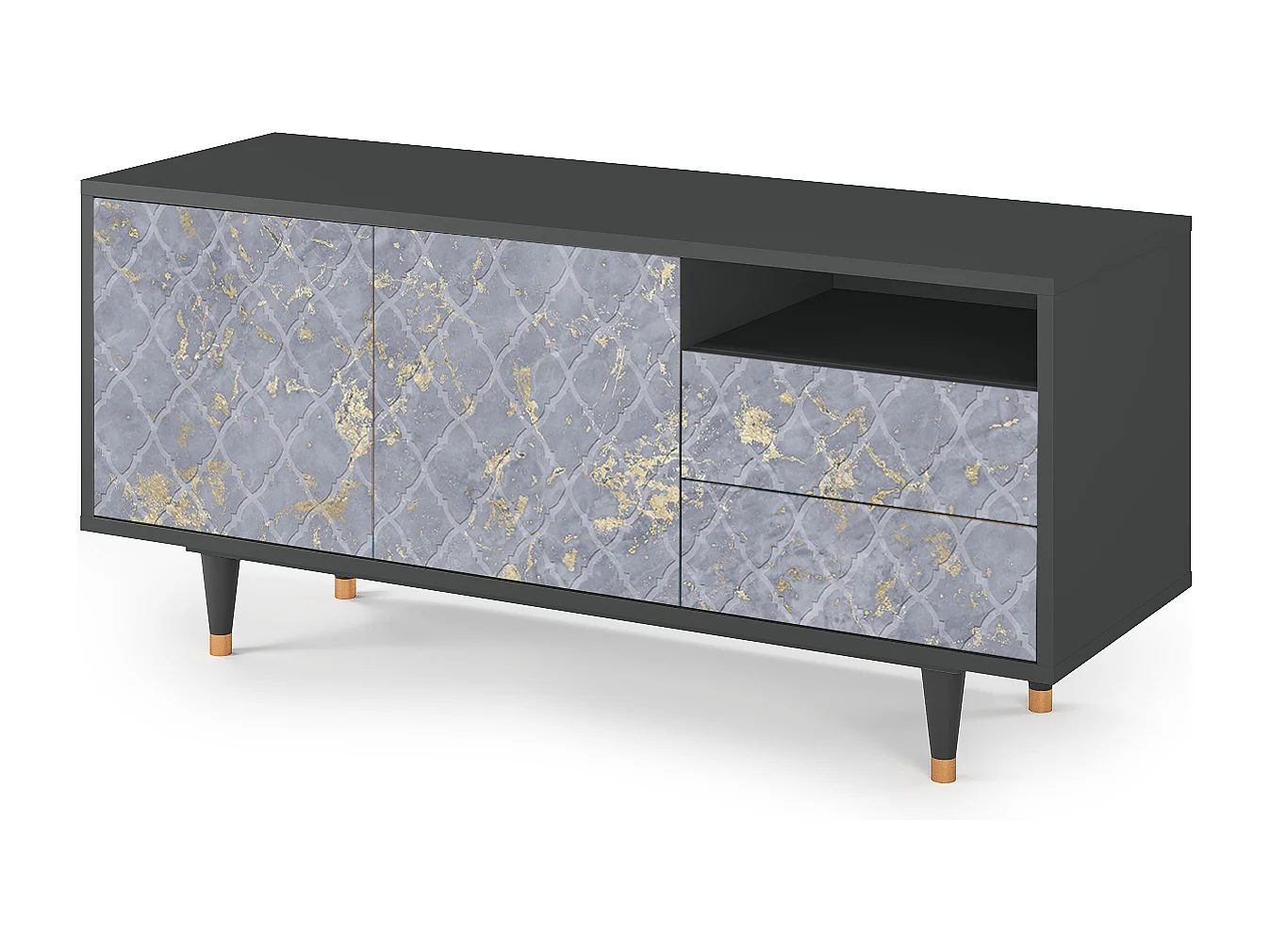 TV-meubel - 125х56х41 cm - T7 - Golden Smoke, Antraciet