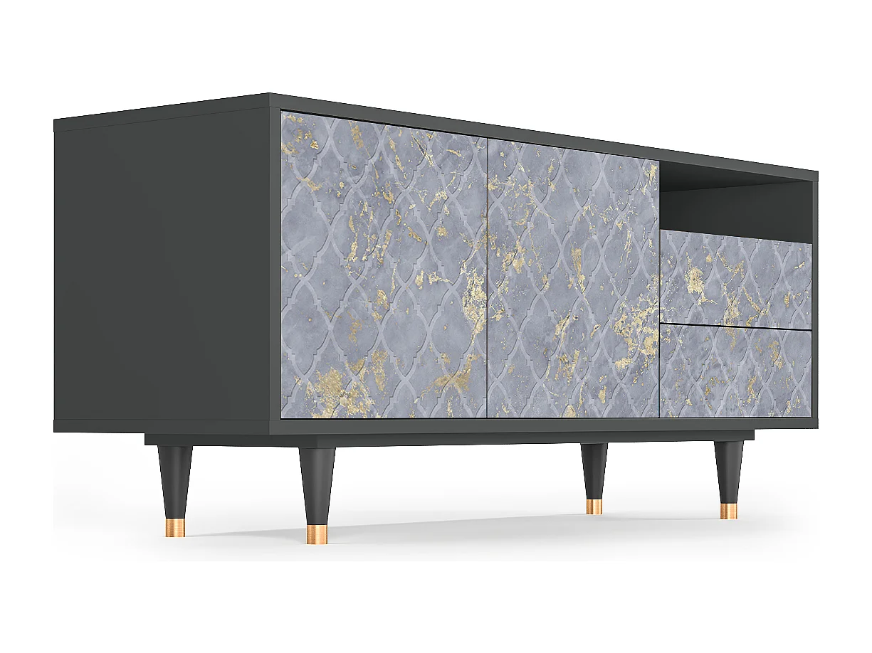 TV-meubel - 125х56х41 cm - T7 - Golden Smoke, Antraciet