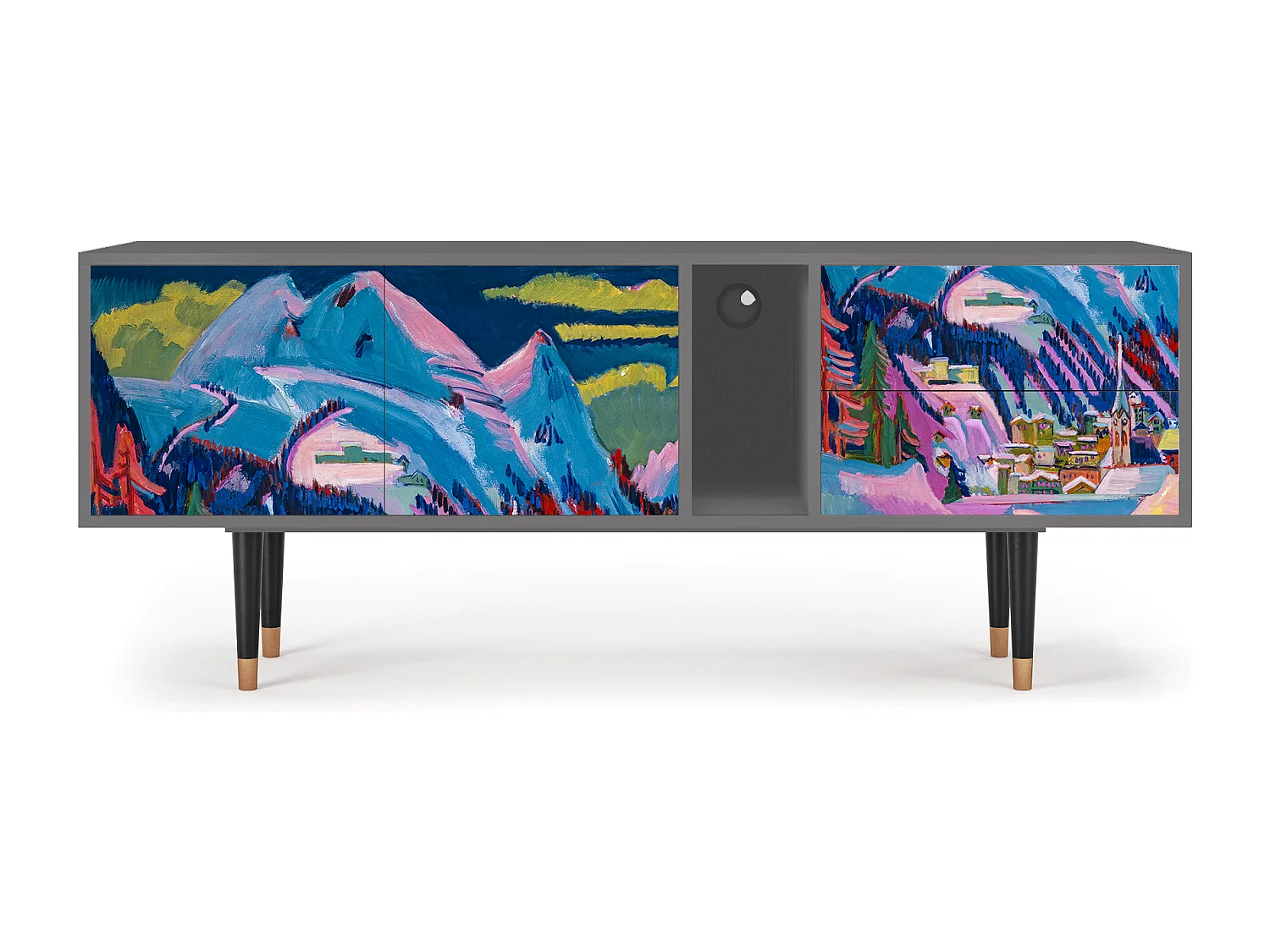 Meuble TV - 170х69х48 cm - T1 - Davos Winter, Gris