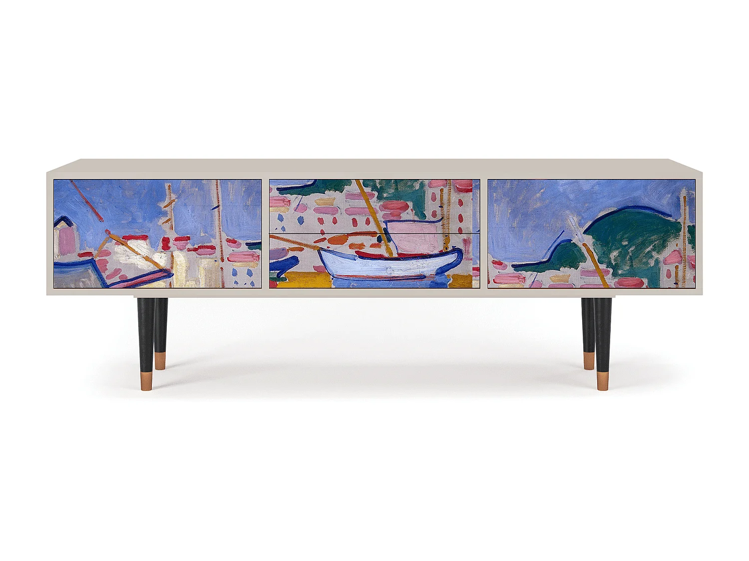Meuble TV - 170х59х48 cm - T4 - The Port of Collioure , Sable