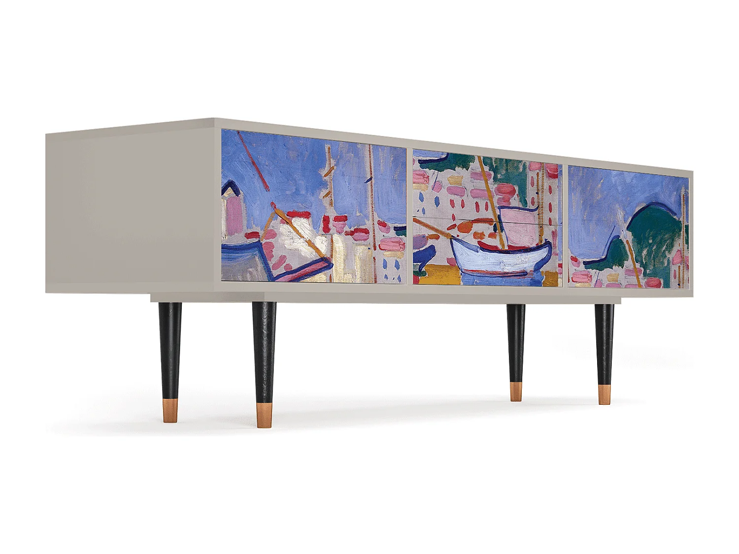 Meuble TV - 170х59х48 cm - T4 - The Port of Collioure , Sable
