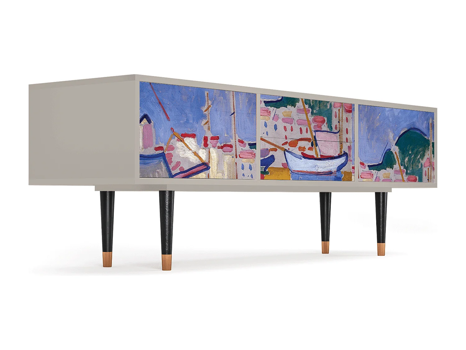 Meuble TV - 170х59х48 cm - T4 - The Port of Collioure , Sable