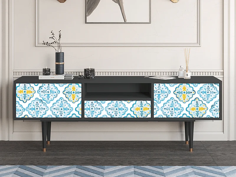 Mueble de TV - 170х59х41 cm - T6 - Portugese tiles, Antracite