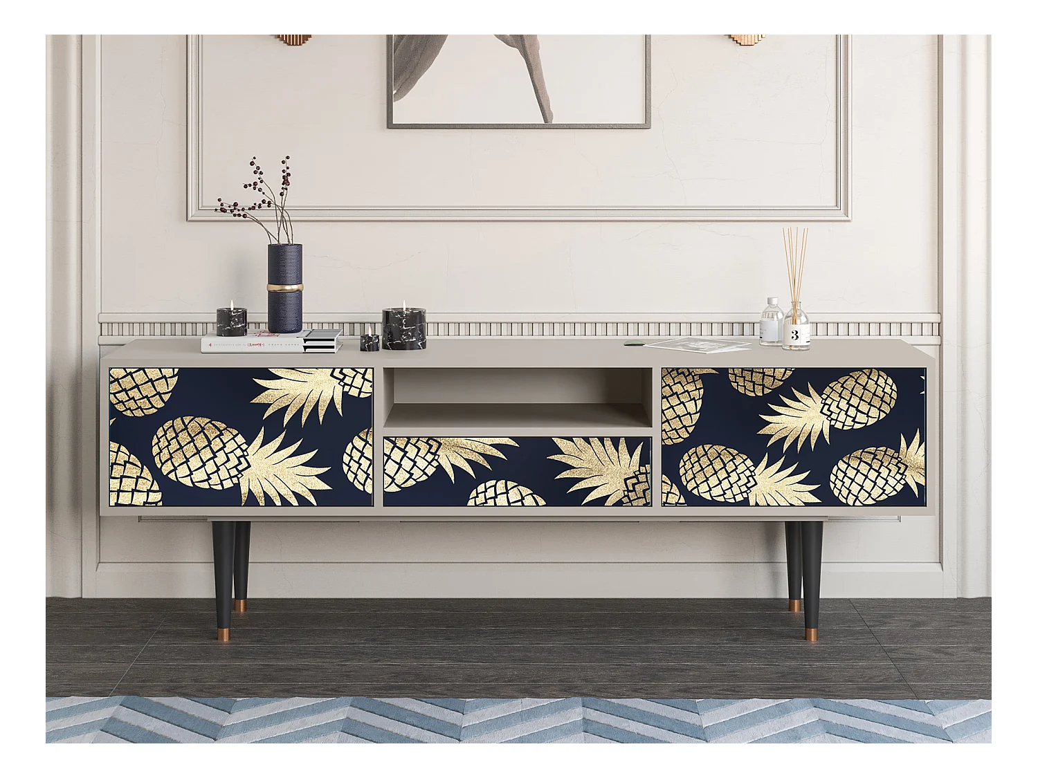 Meuble TV - 170х59х41 cm - T6 - Sunny Pineaple, Sable