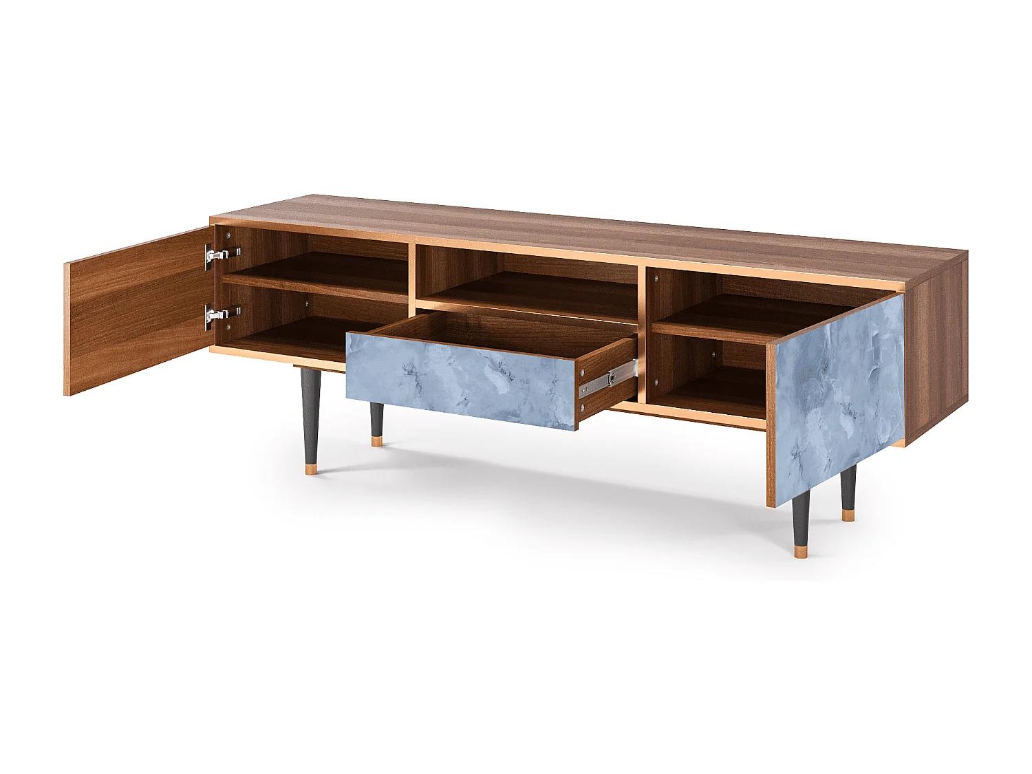 Mobile TV - 170х59х41 cm - T6 - Feather Ice, Noce