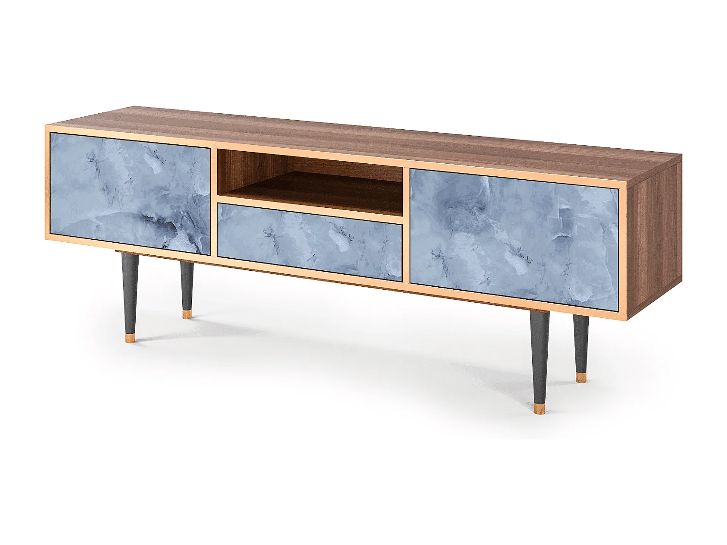 Szafka RTV - 170х59х41 cm - T6 - Feather Ice, Orzech