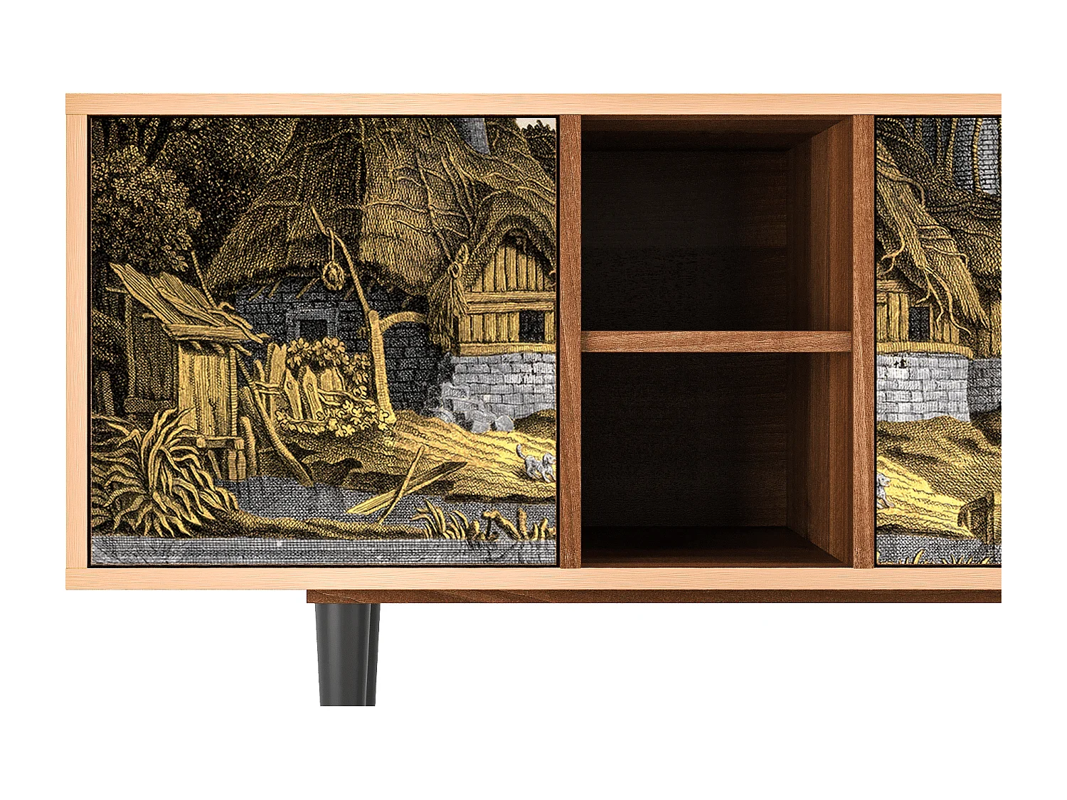 TV-Möbel - 150х69х41 cm - T5 - Mill along a River, Walnuss