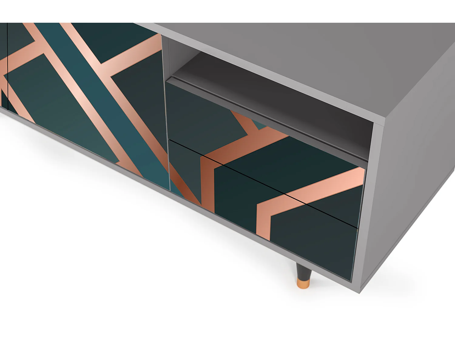 Szafka RTV - 125х56х41 cm - T7 - Bronze Crossroad, Szary