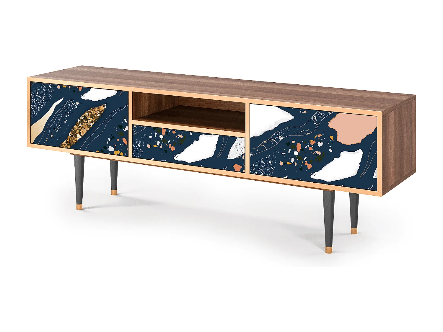 Meuble TV - 170х59х41 cm - T6 - Nude Iceberg, Noyer