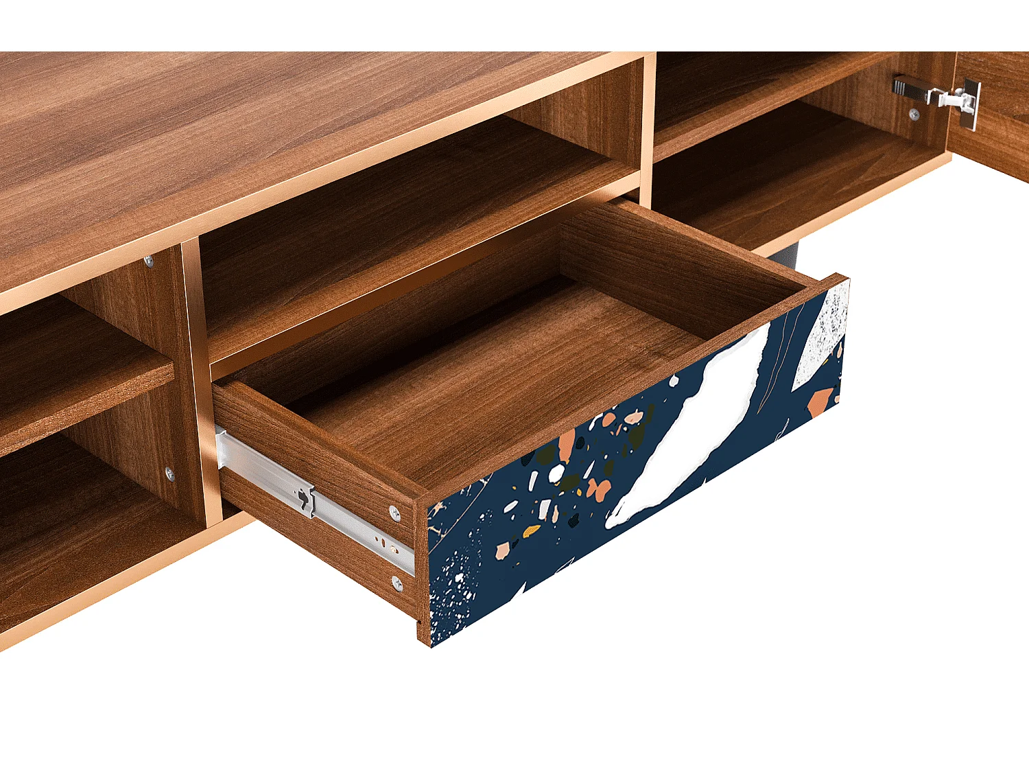 Meuble TV - 170х59х41 cm - T6 - Nude Iceberg, Noyer