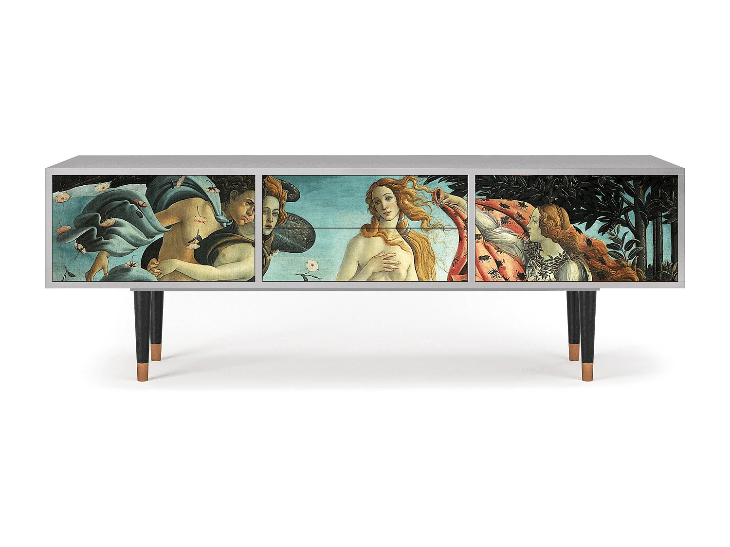Szafka RTV - 170х59х48 cm - T4 - The Birth of Venus, Szary