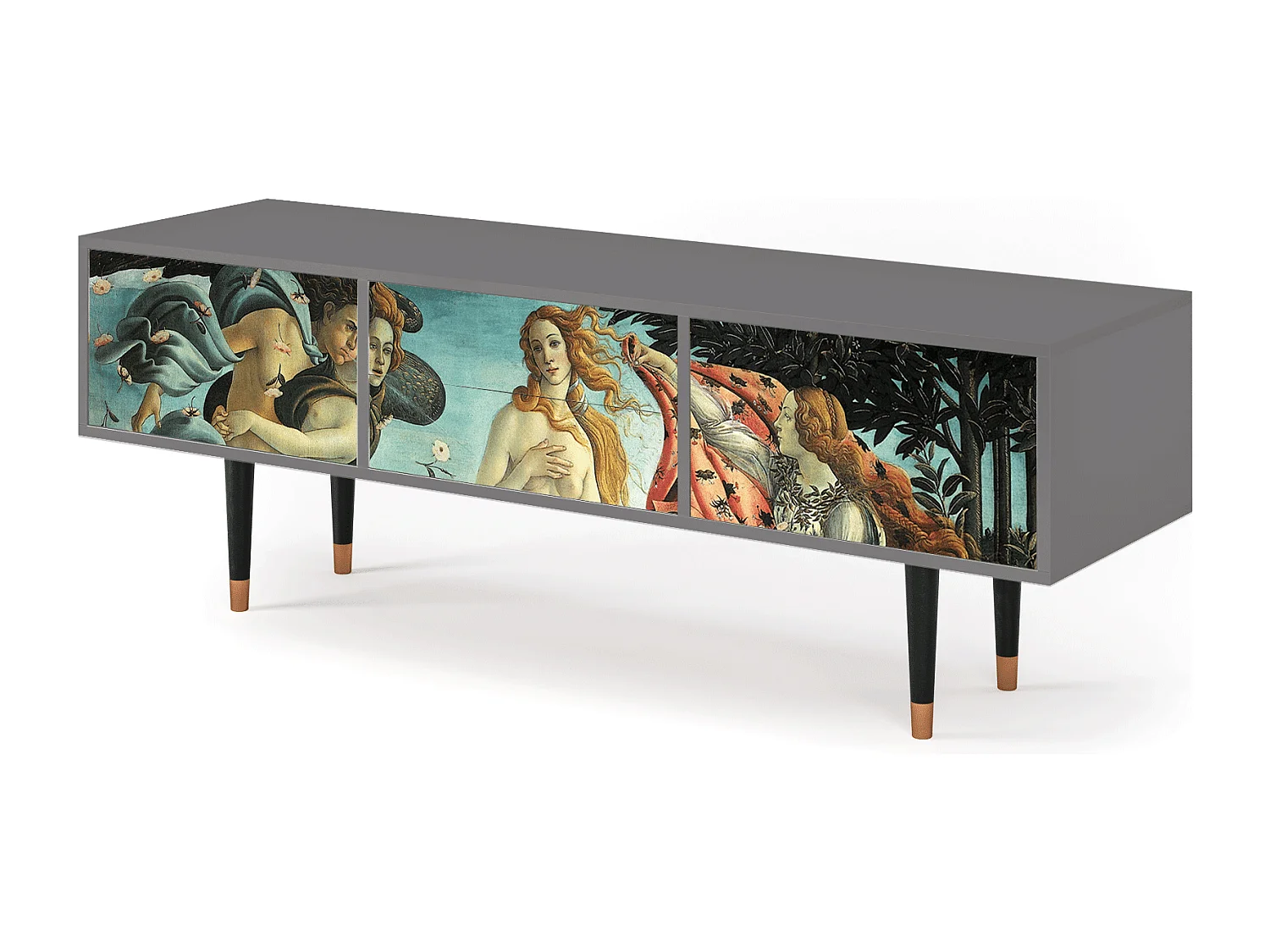 Szafka RTV - 170х59х48 cm - T4 - The Birth of Venus, Szary