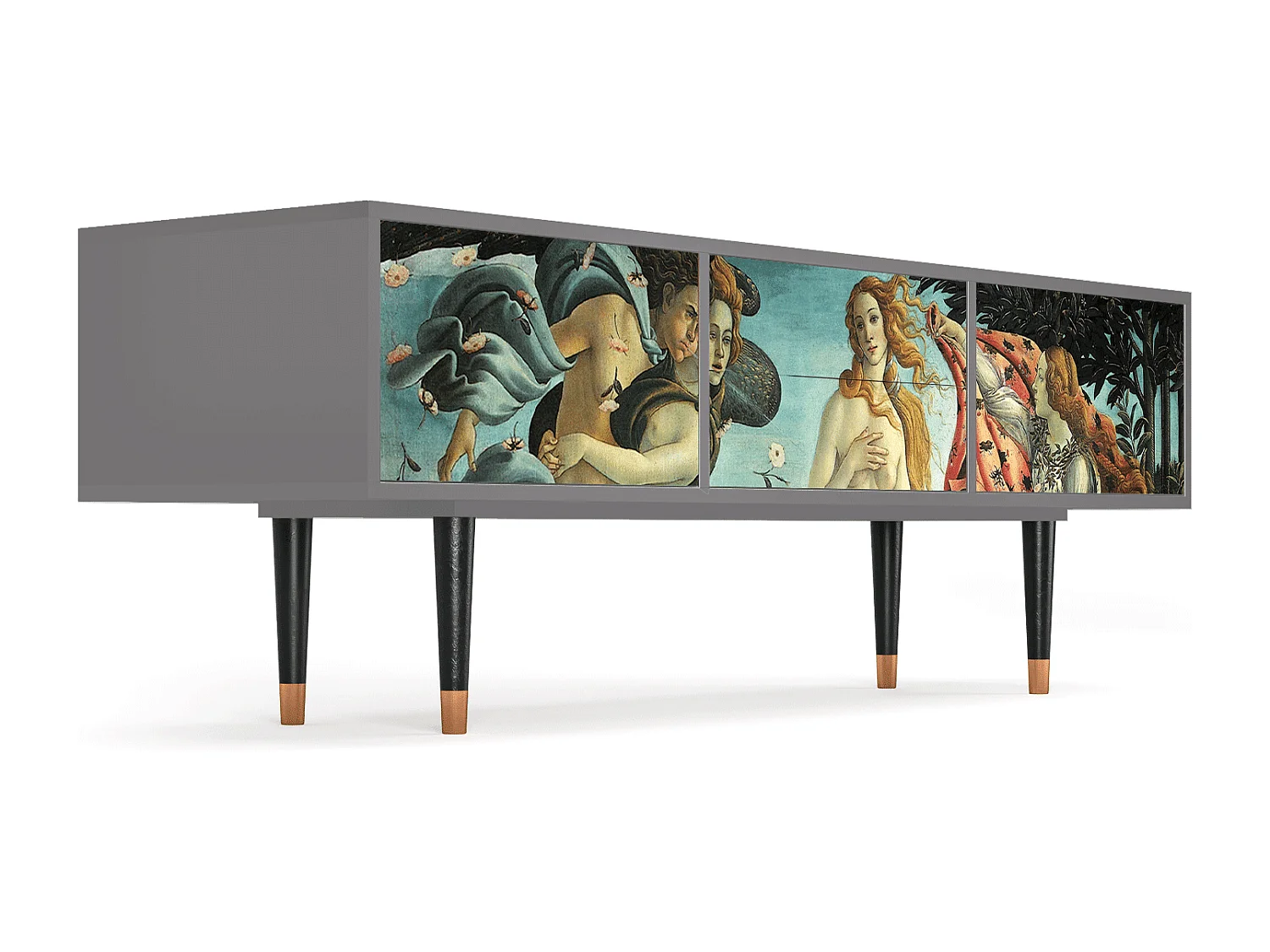 Szafka RTV - 170х59х48 cm - T4 - The Birth of Venus, Szary