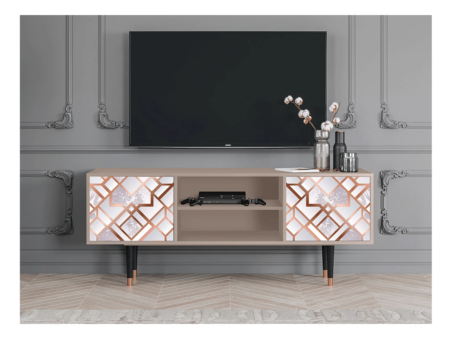 Meuble TV - 170х69х48 cm - T2 - Pastel Fairytale, Latte