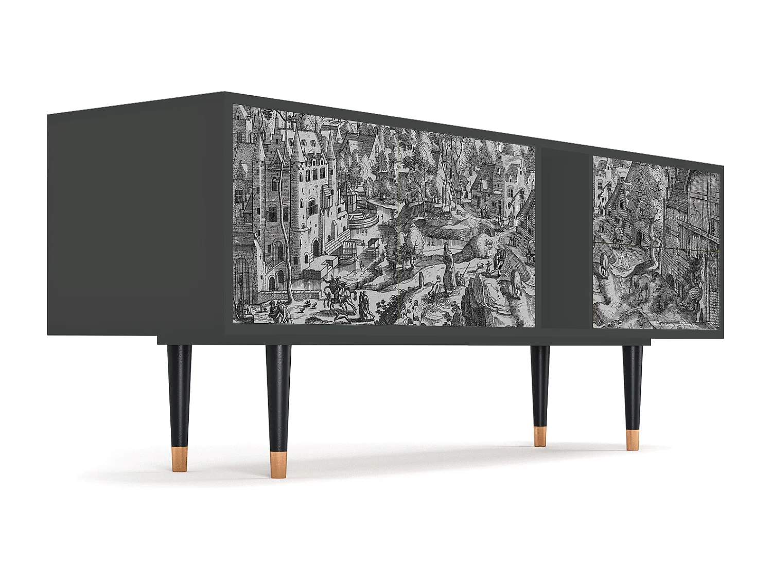 Szafka RTV - 170х69х48 cm - T1 - Bird Dropping, Antracyt