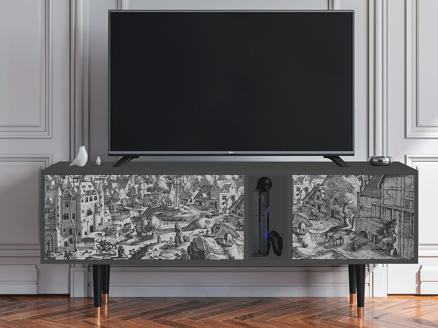 Mobile TV - 170х69х48 cm - T1 - Bird Dropping, Antracite