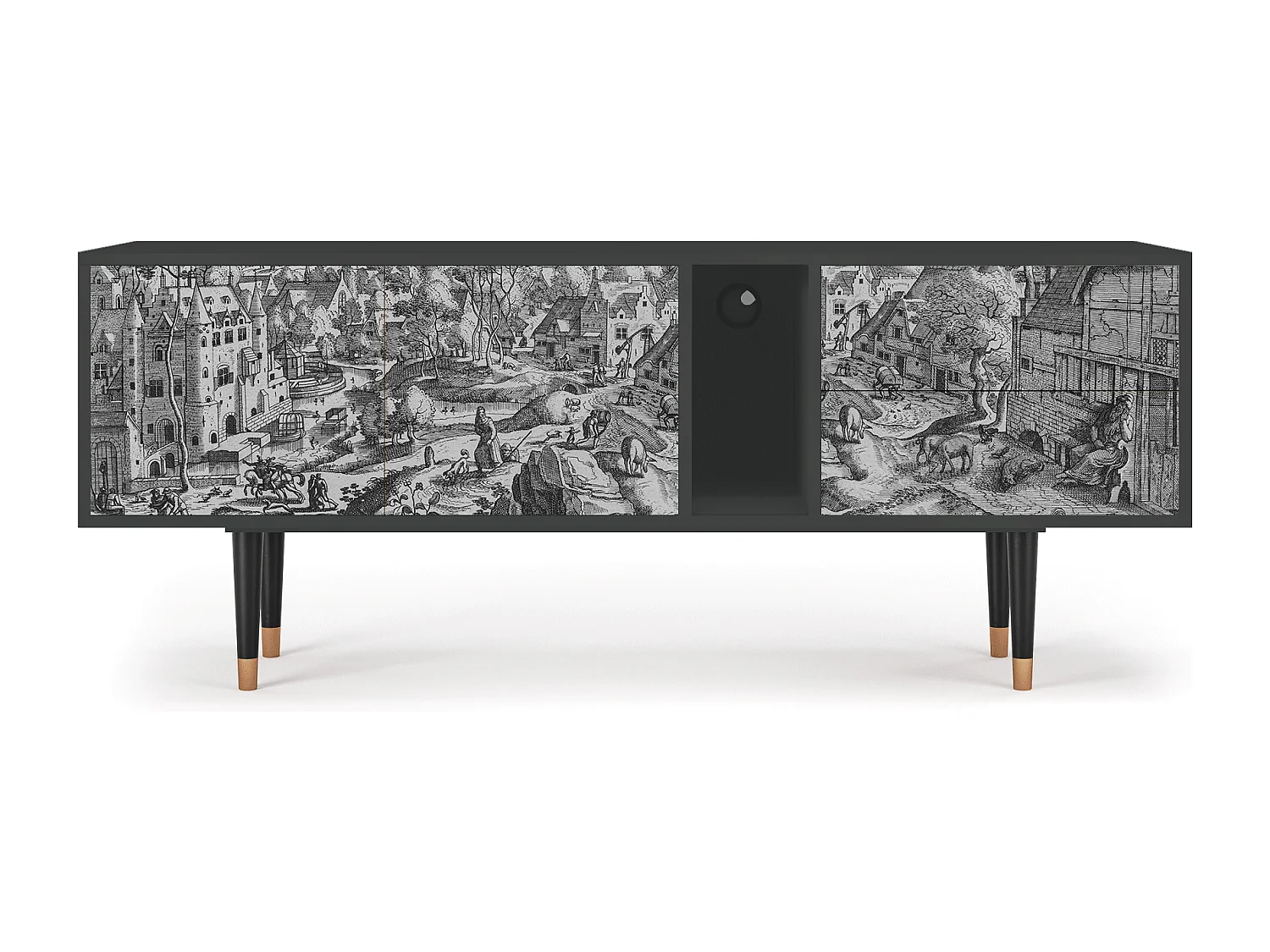 Mobile TV - 170х69х48 cm - T1 - Bird Dropping, Antracite