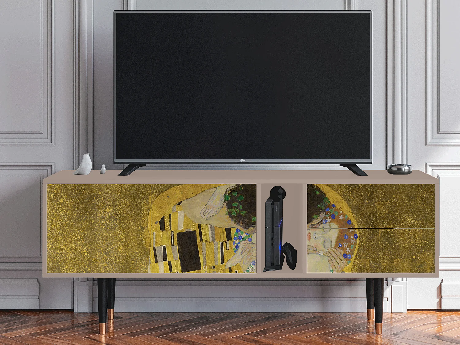 TV-meubel - 170х69х48 cm - T1 - The Kiss by Klimt , Latte