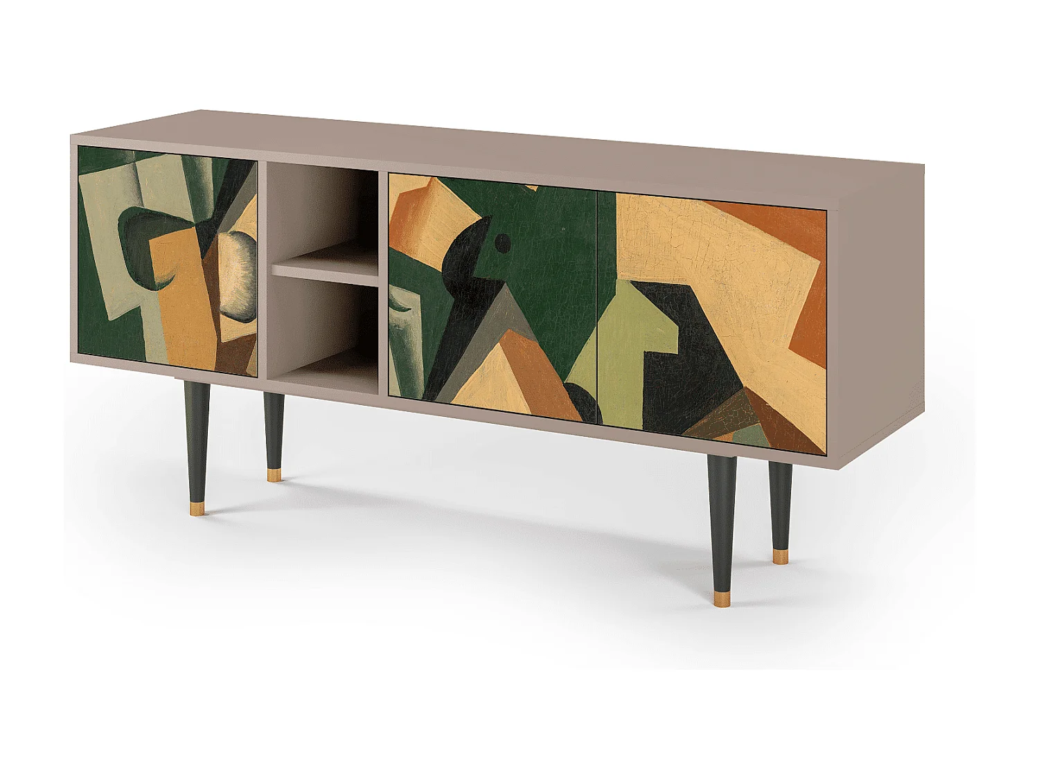 TV-Möbel - 150х69х41 cm - T5 - Glass and Checkerboard, Latte