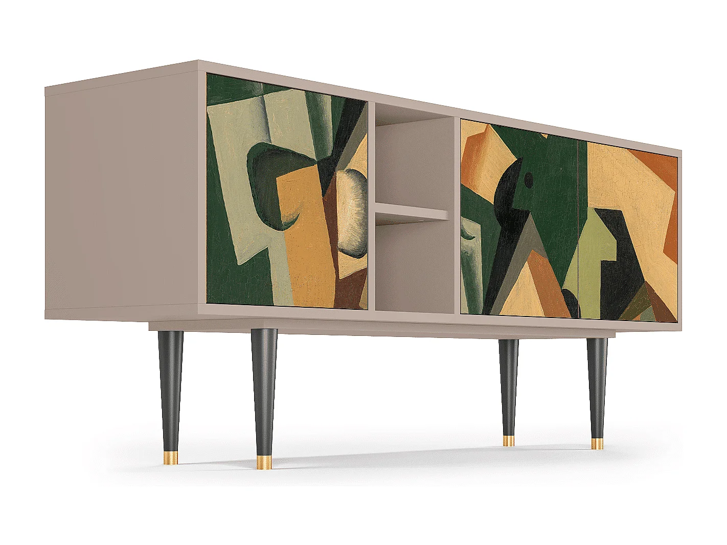 TV-Möbel - 150х69х41 cm - T5 - Glass and Checkerboard, Latte