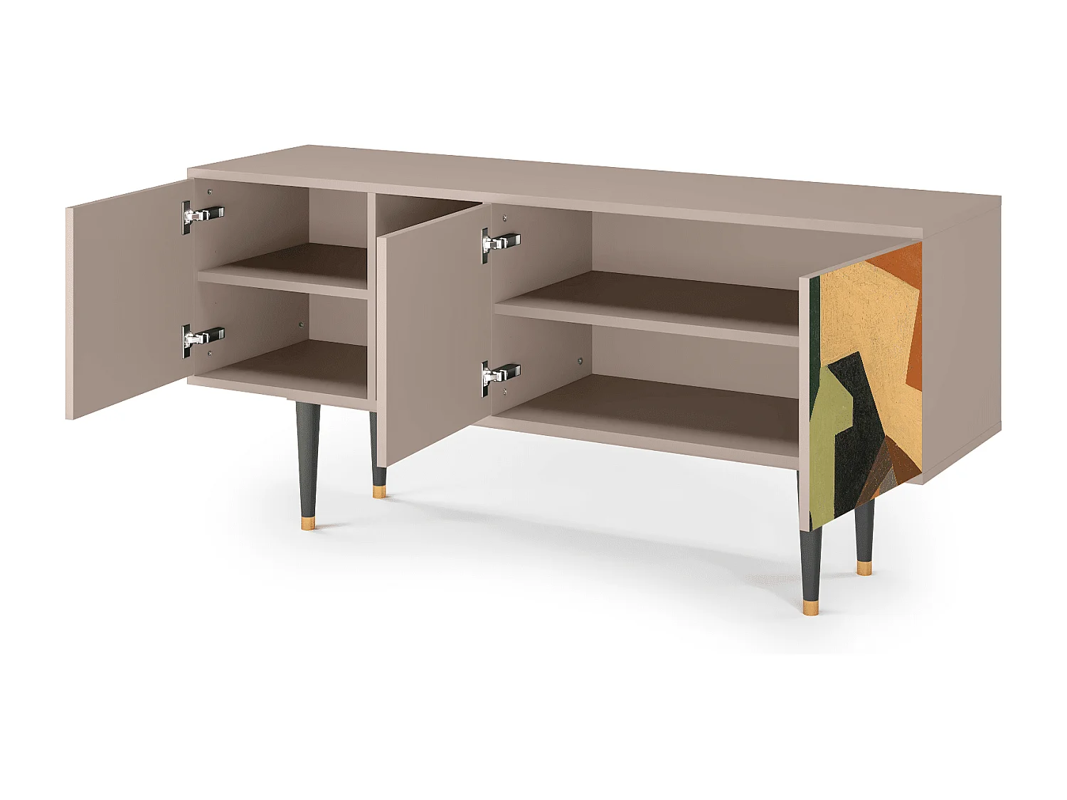 TV-Möbel - 150х69х41 cm - T5 - Glass and Checkerboard, Latte