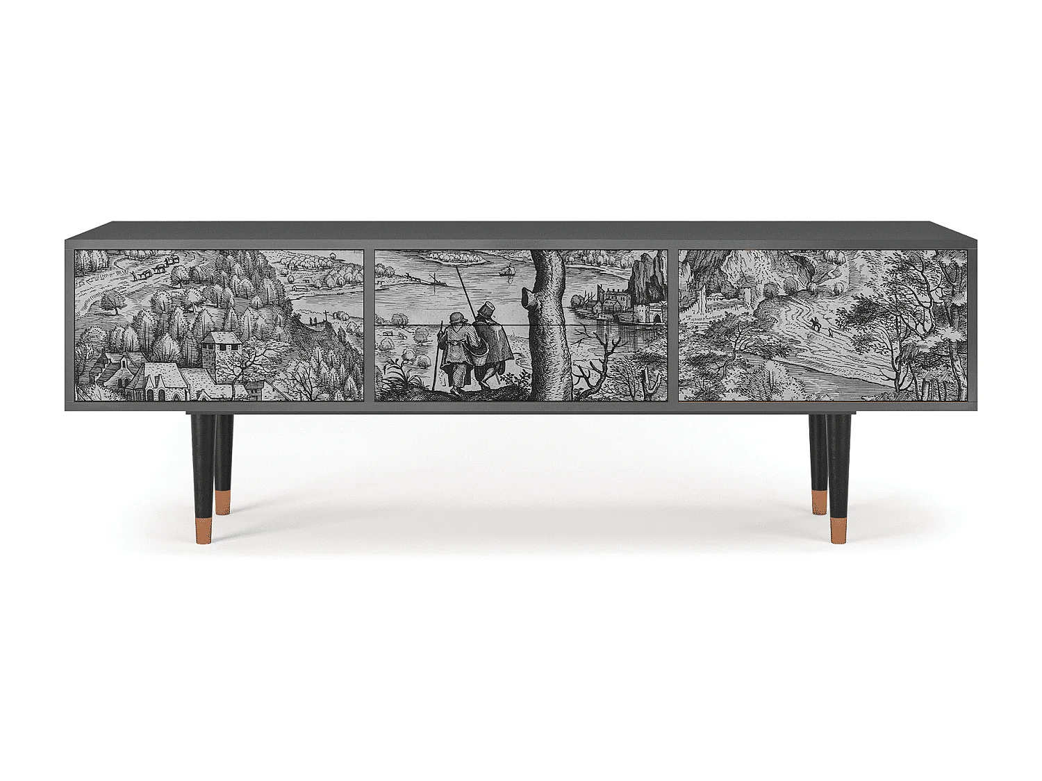 Mueble de TV - 170х59х48 cm - T4 - Milites Requiescentes, Antracite