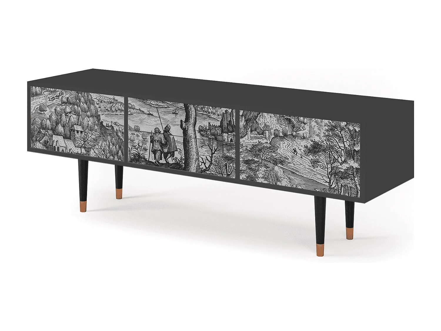 Mueble de TV - 170х59х48 cm - T4 - Milites Requiescentes, Antracite