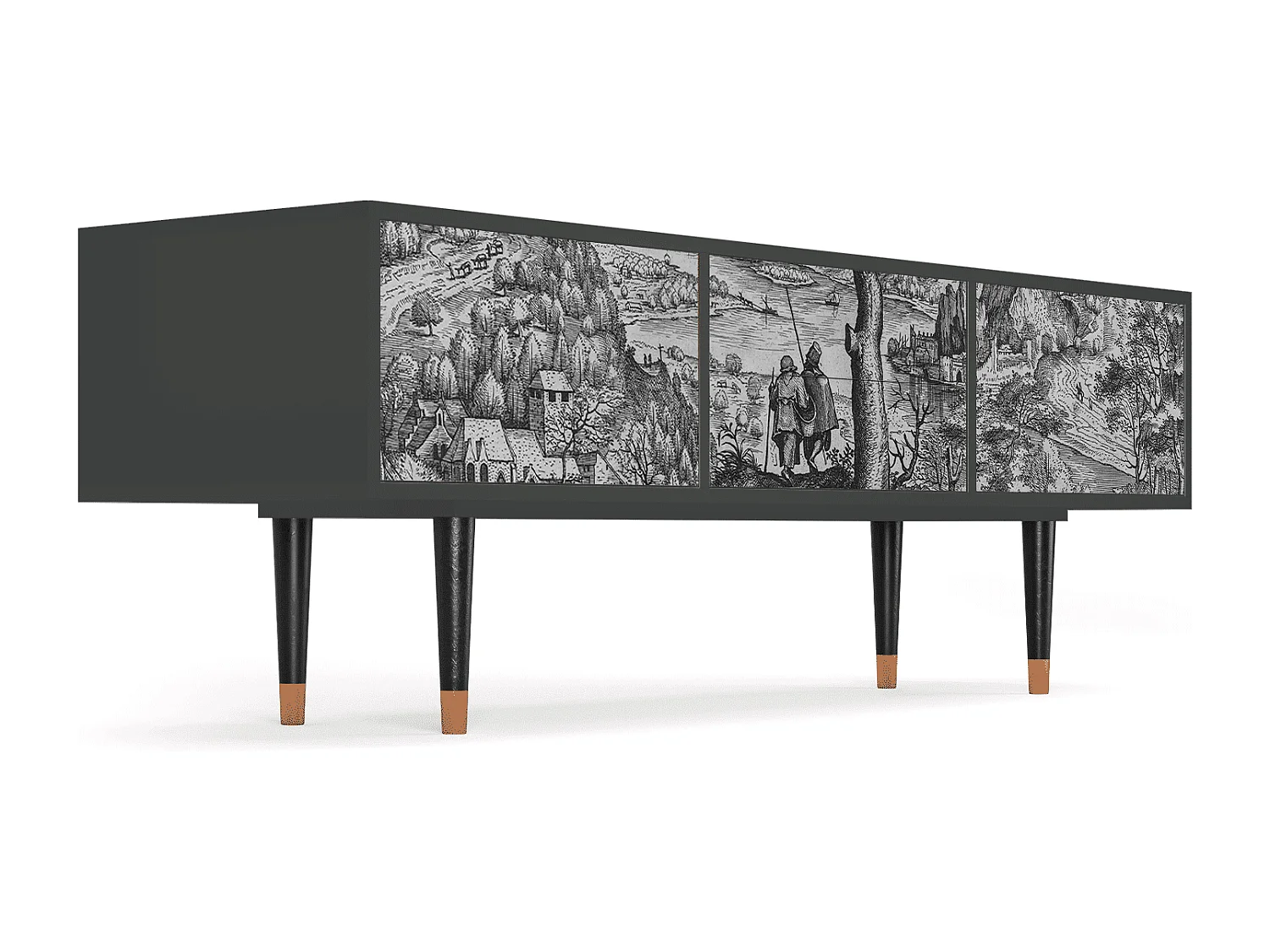 Meuble TV - 170х59х48 cm - T4 - Milites Requiescentes, Anthracite