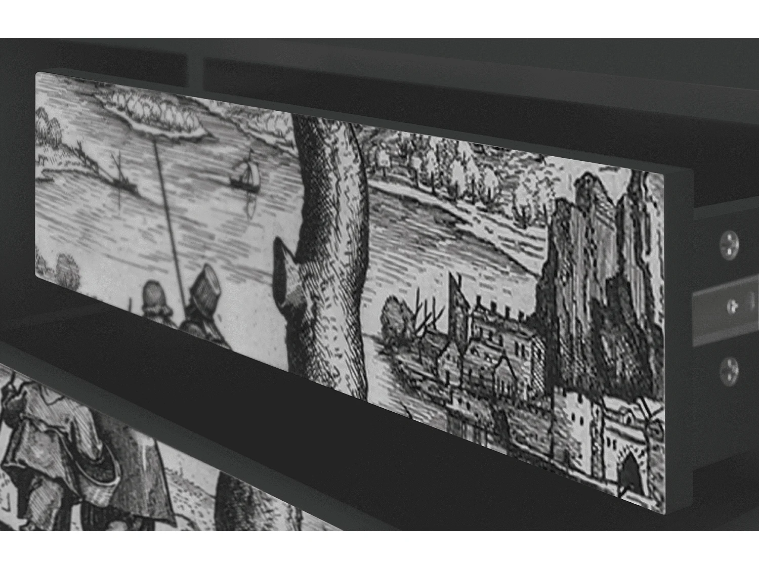 Meuble TV - 170х59х48 cm - T4 - Milites Requiescentes, Anthracite