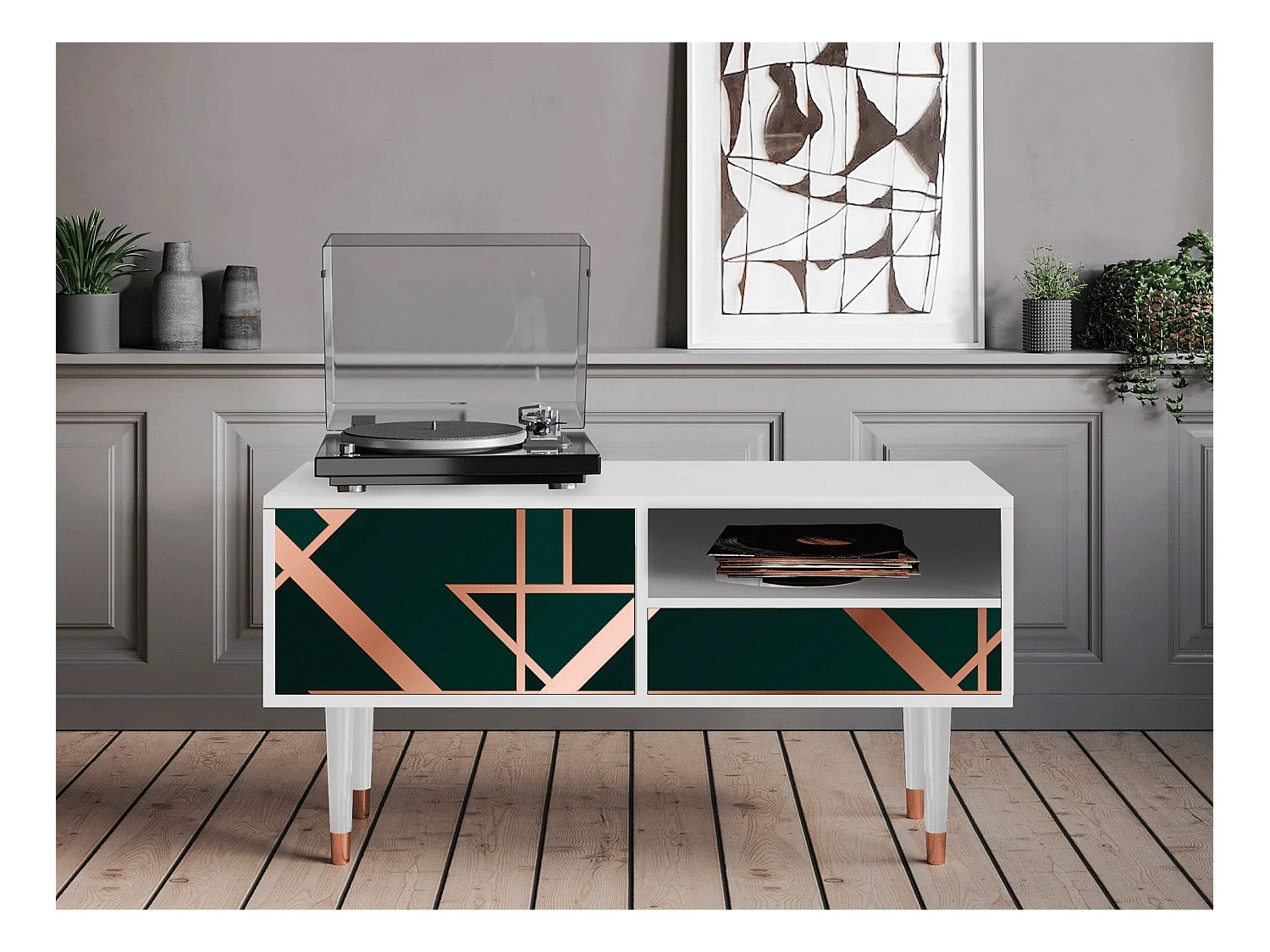 Mobile TV - 115х59х48 cm - T3 - Emerald Gatsby, Bianco