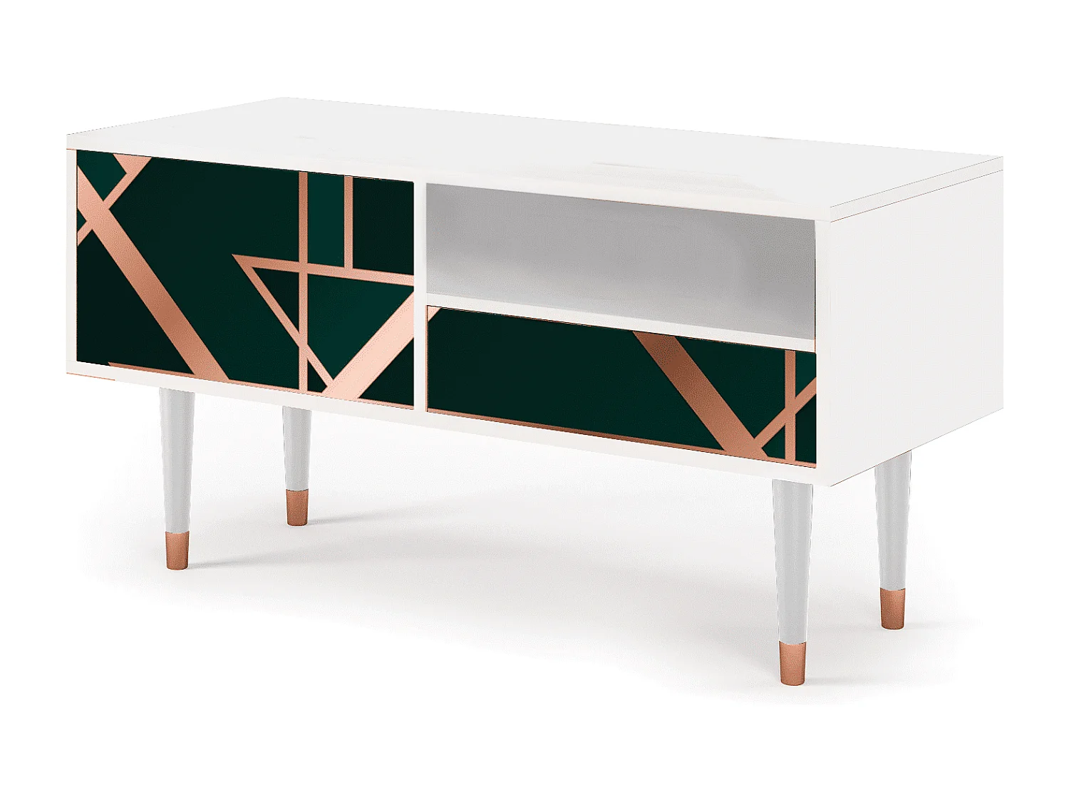 Meuble TV - 115х59х48 cm - T3 - Emerald Gatsby, Blanc