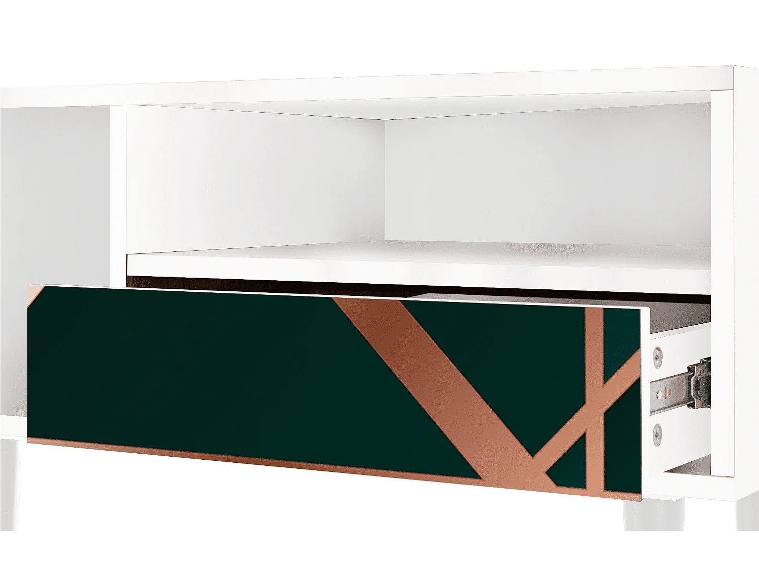 Meuble TV - 115х59х48 cm - T3 - Emerald Gatsby, Blanc