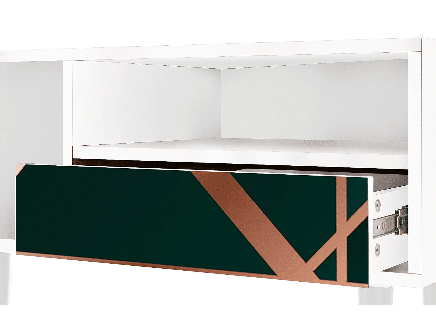 Meuble TV - 115х59х48 cm - T3 - Emerald Gatsby, Blanc