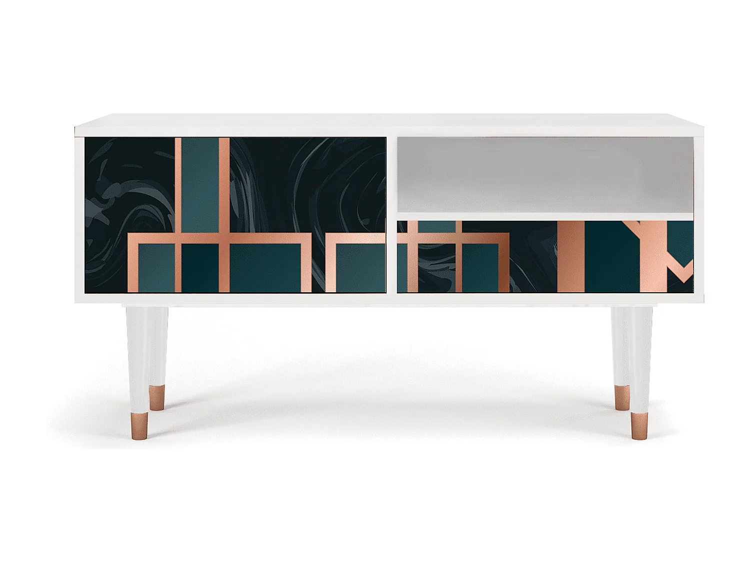 Meuble TV - 115х59х48 cm - T3 - Emerald Metro, Blanc