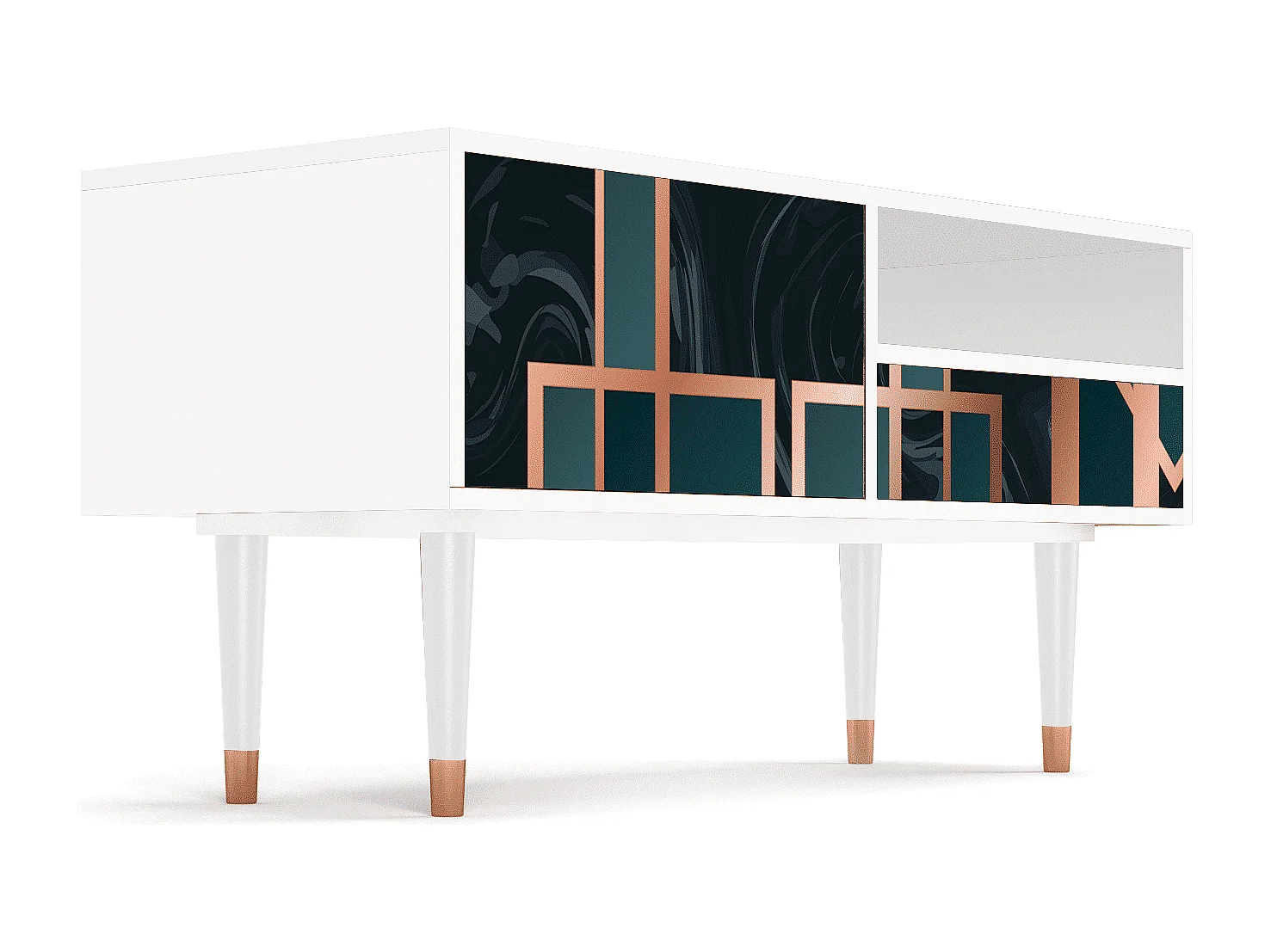 Meuble TV - 115х59х48 cm - T3 - Emerald Metro, Blanc