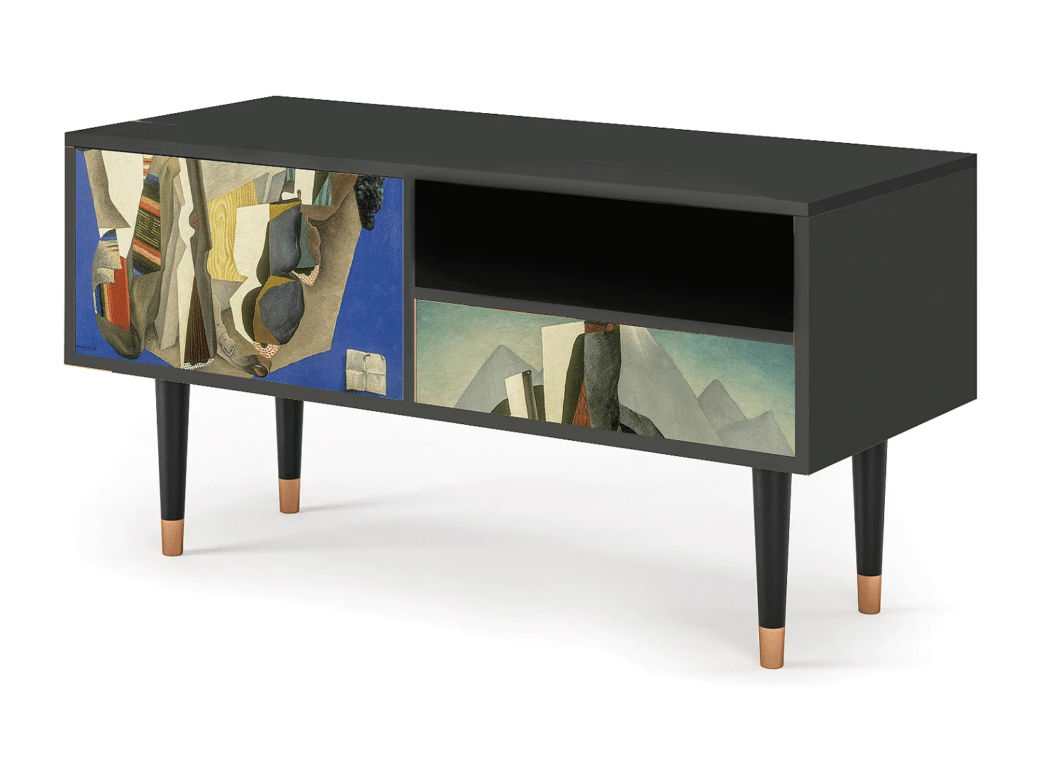 TV-Möbel - 115х59х48 cm - T3 - The Cubist Paintings , Anthrazit