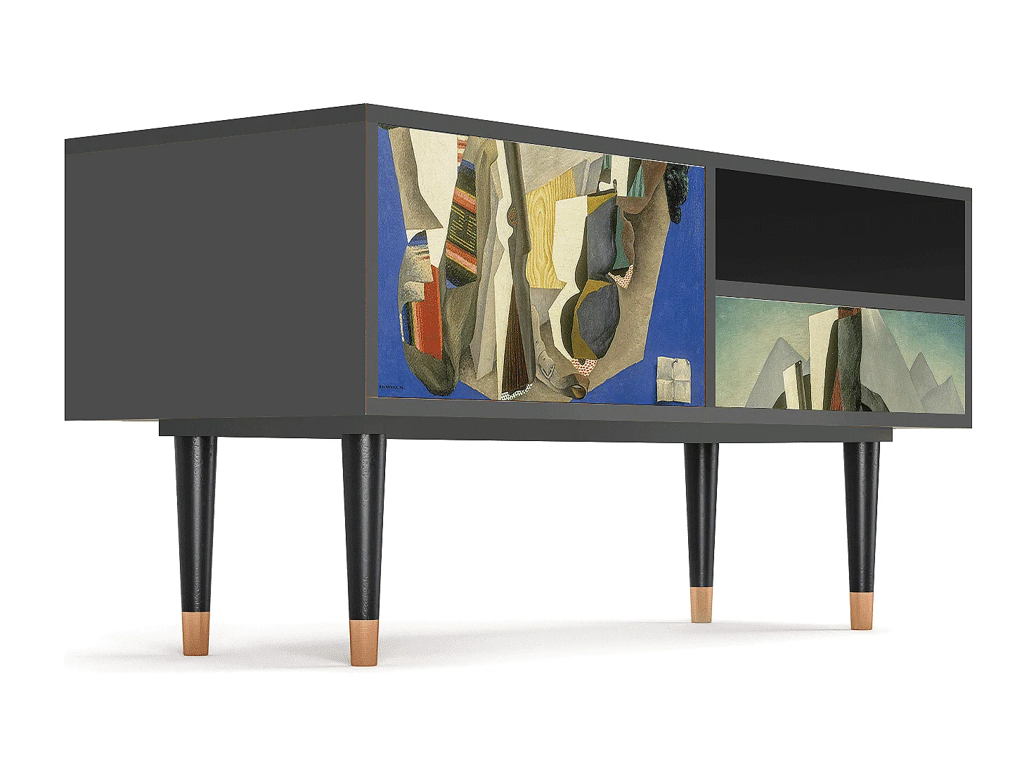 TV-Möbel - 115х59х48 cm - T3 - The Cubist Paintings , Anthrazit