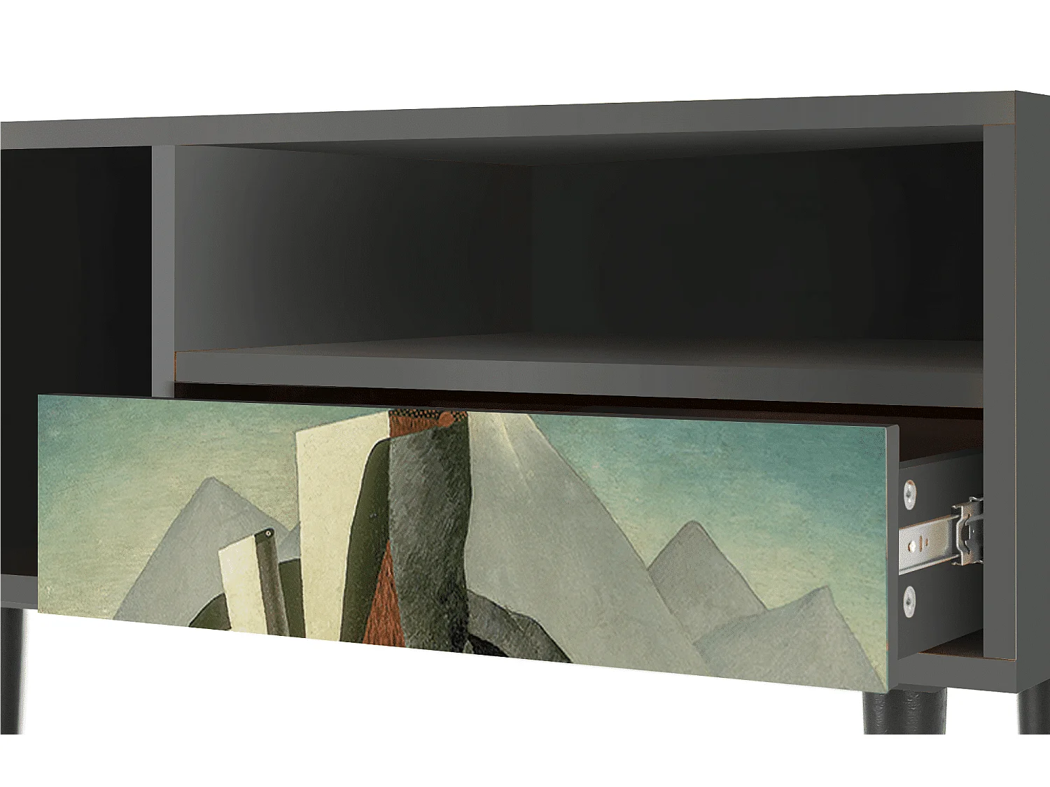 TV-Möbel - 115х59х48 cm - T3 - The Cubist Paintings , Anthrazit