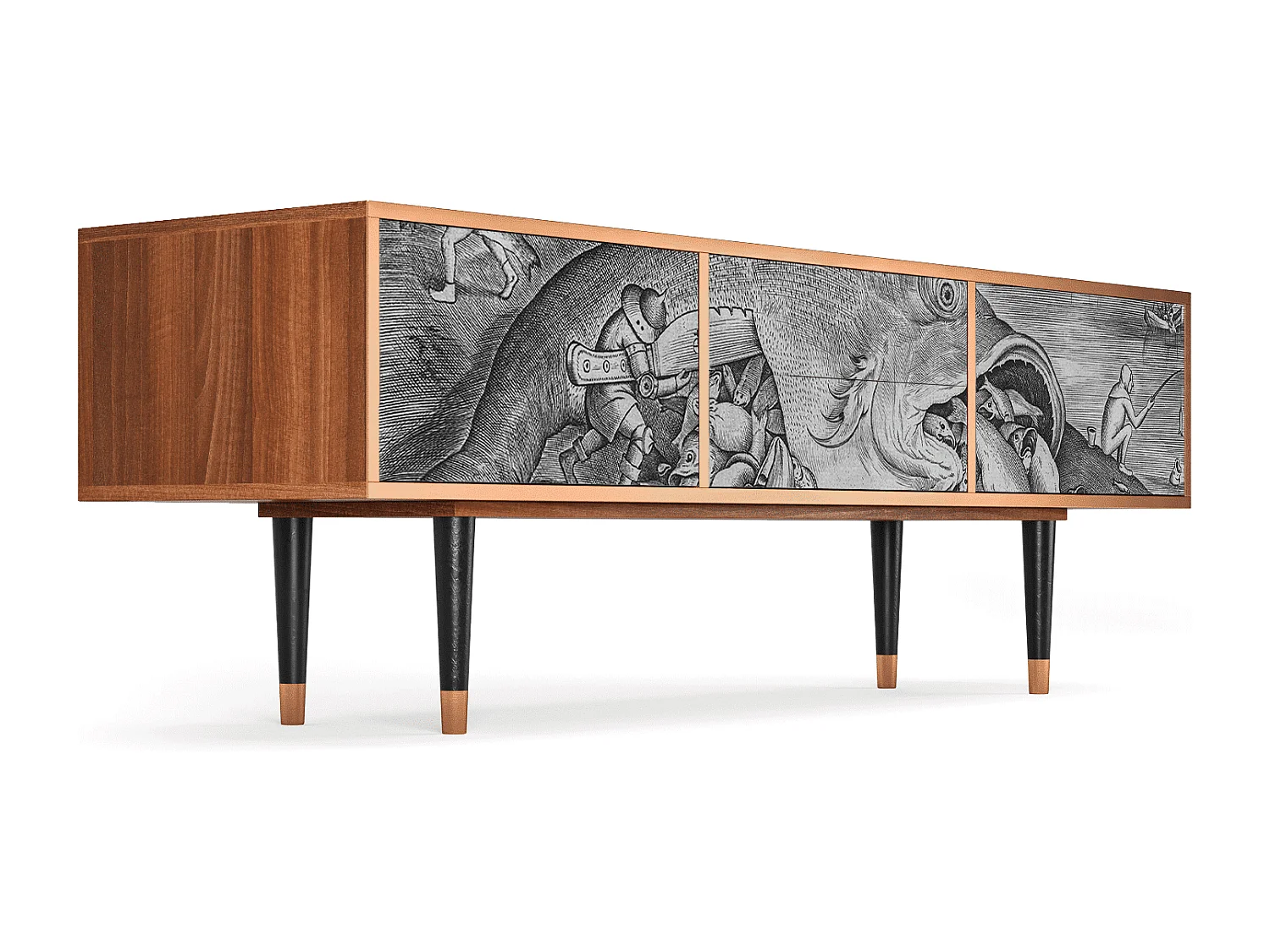 Meuble TV - 170х59х48 cm - T4 - Big Fish Eat Little, Noyer