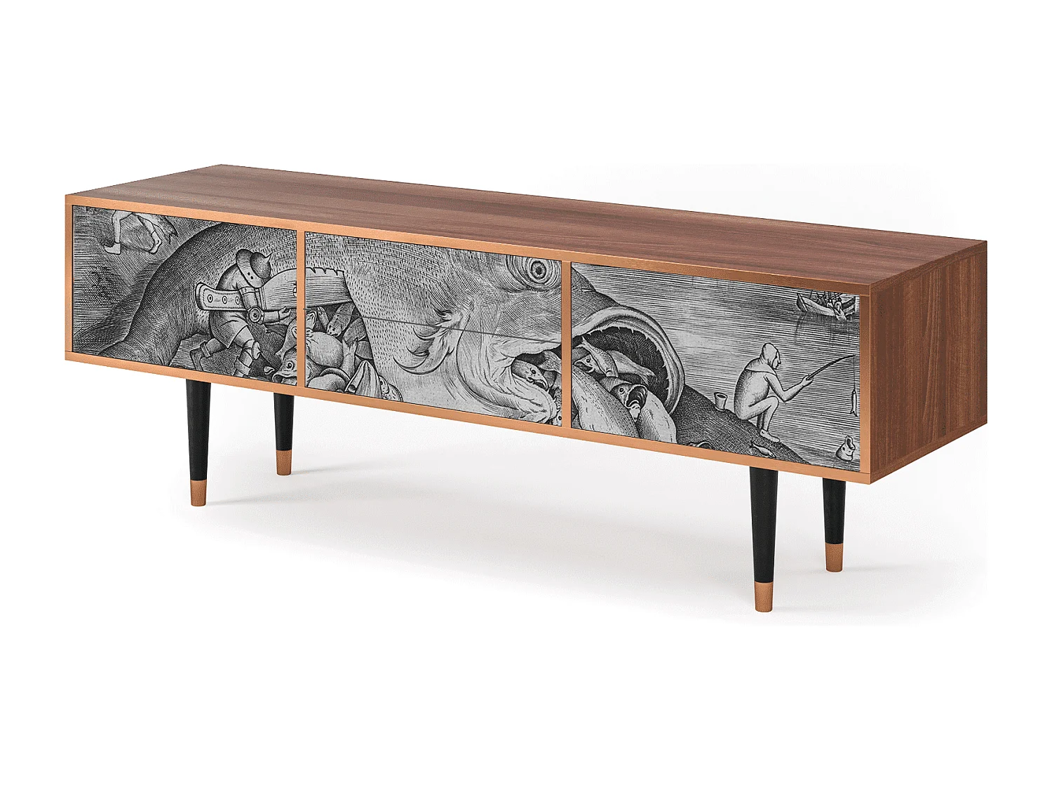 Meuble TV - 170х59х48 cm - T4 - Big Fish Eat Little, Noyer