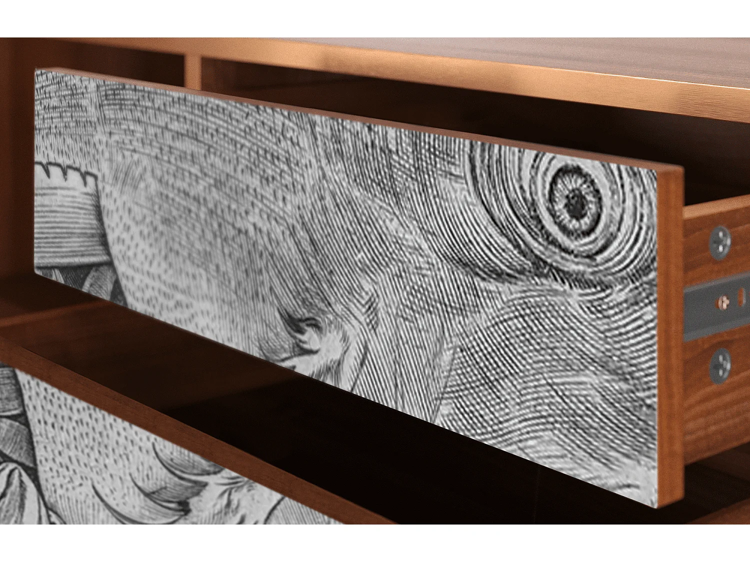 Meuble TV - 170х59х48 cm - T4 - Big Fish Eat Little, Noyer