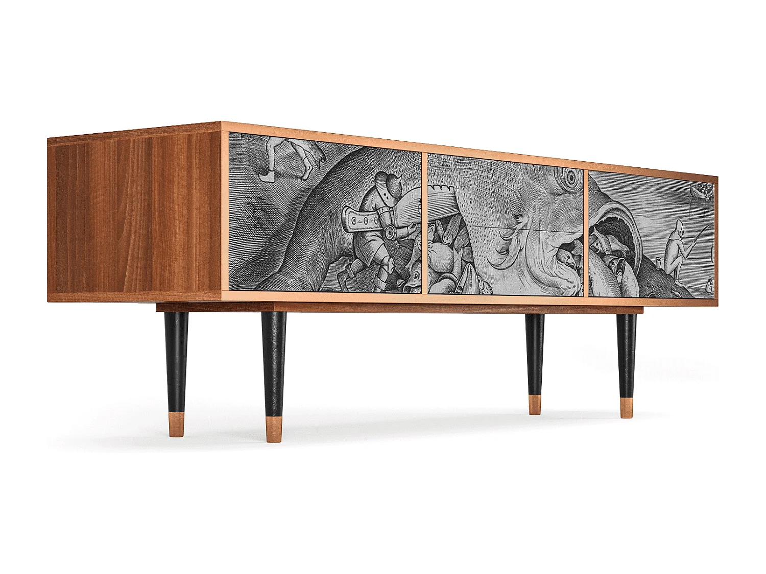 Meuble TV - 170х59х48 cm - T4 - Big Fish Eat Little, Noyer