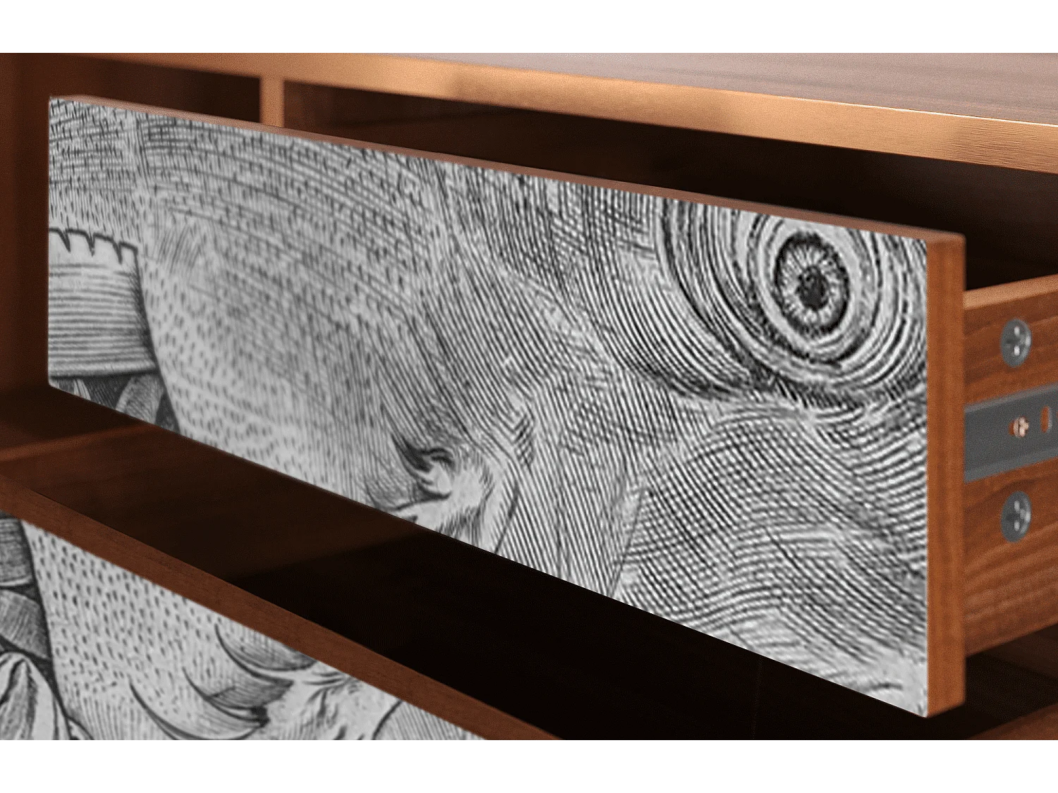 Meuble TV - 170х59х48 cm - T4 - Big Fish Eat Little, Noyer