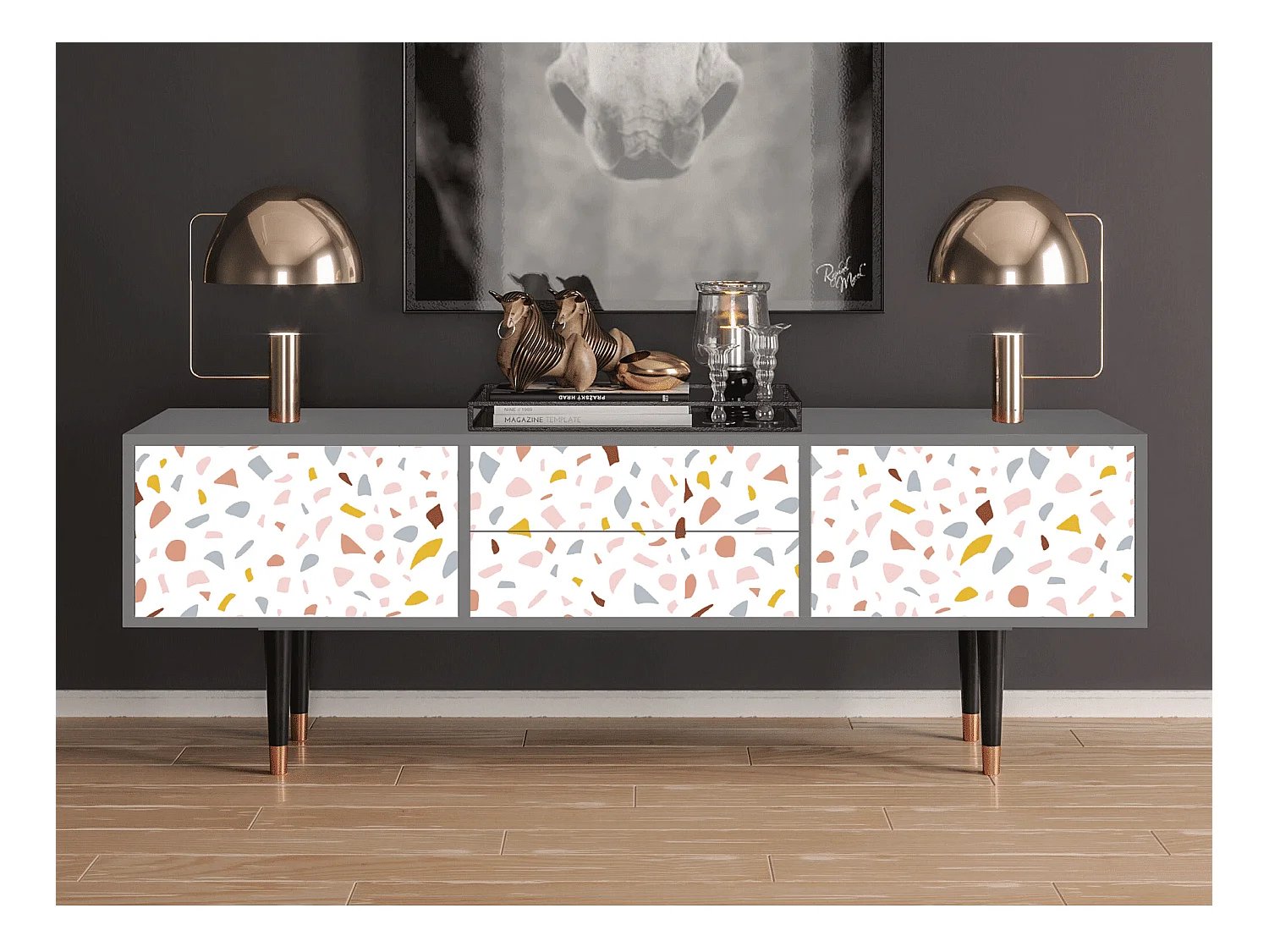 Meuble TV - 170х59х48 cm - T4 - Marmelade Cheese, Gris