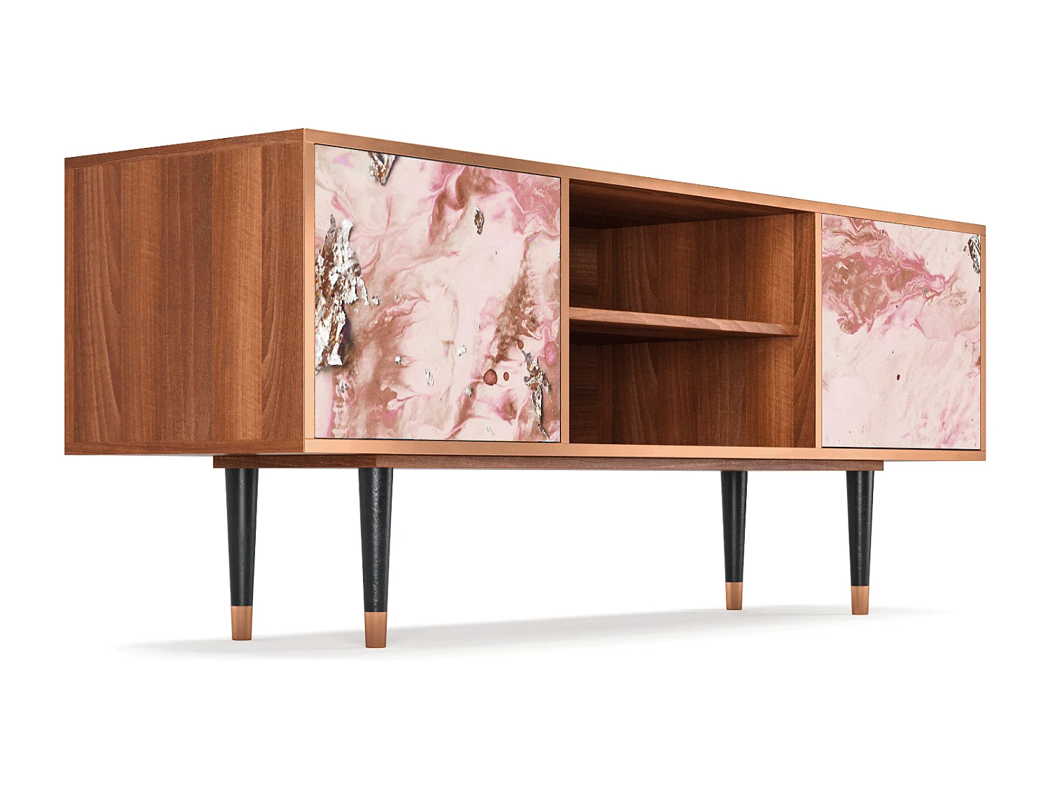 Mueble de TV - 170х69х48 cm - T2 - Cotton Candy, Nogueira