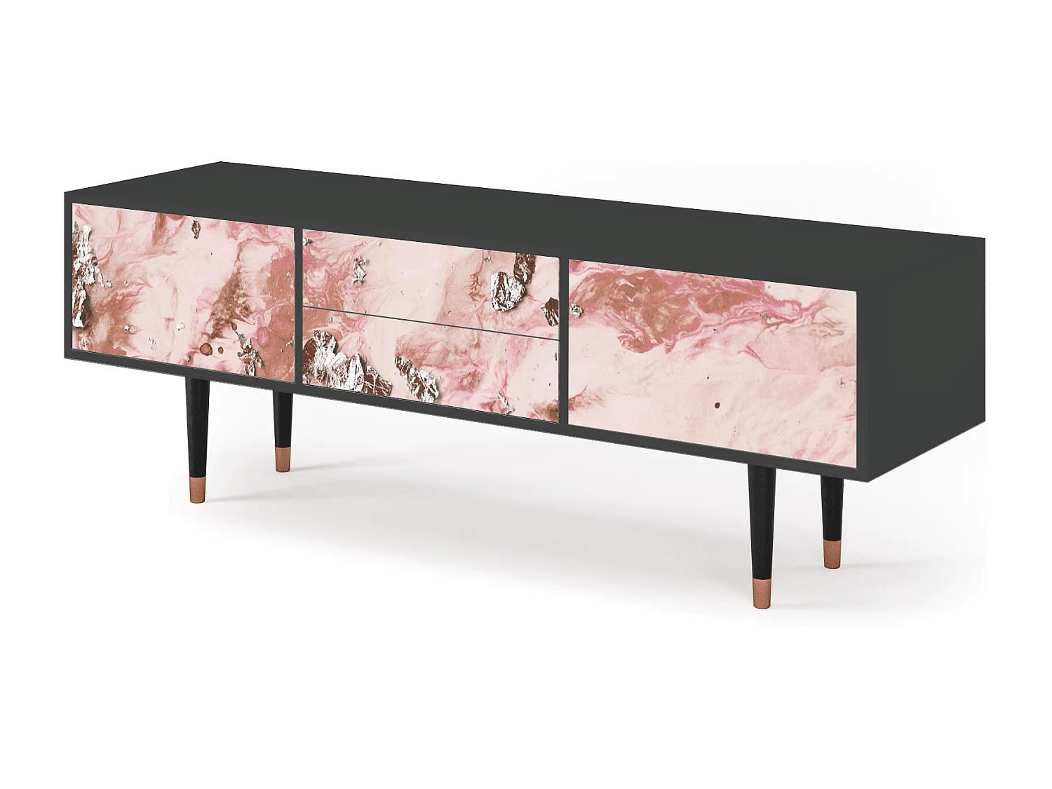 Mobile TV - 170х59х48 cm - T4 - Cotton Candy, Antracite